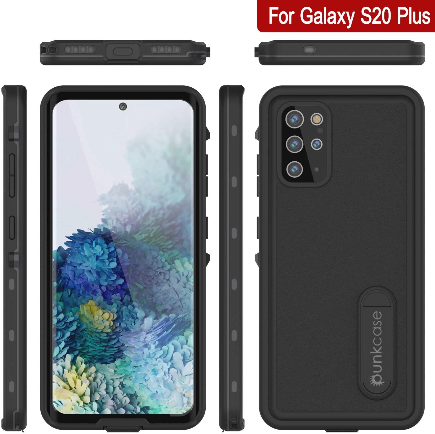 Capa à Prova d'Água Galaxy S20+ Plus, Punkcase [Série KickStud] Cobertura de Armadura [Preto]