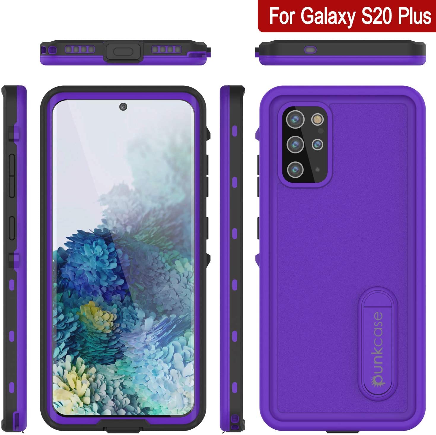 Capa à prova d'água Galaxy S20+ Plus, Punkcase [Série KickStud] Capa de armadura [Roxa]