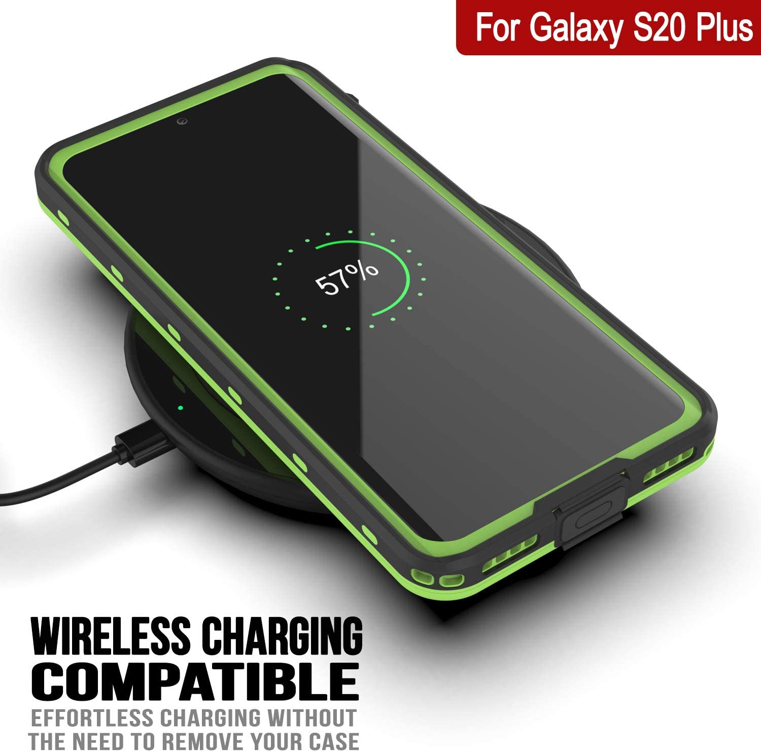 Capa à prova d'água Galaxy S20+ Plus, Punkcase [Série KickStud] Capa Armadura [Verde Claro]