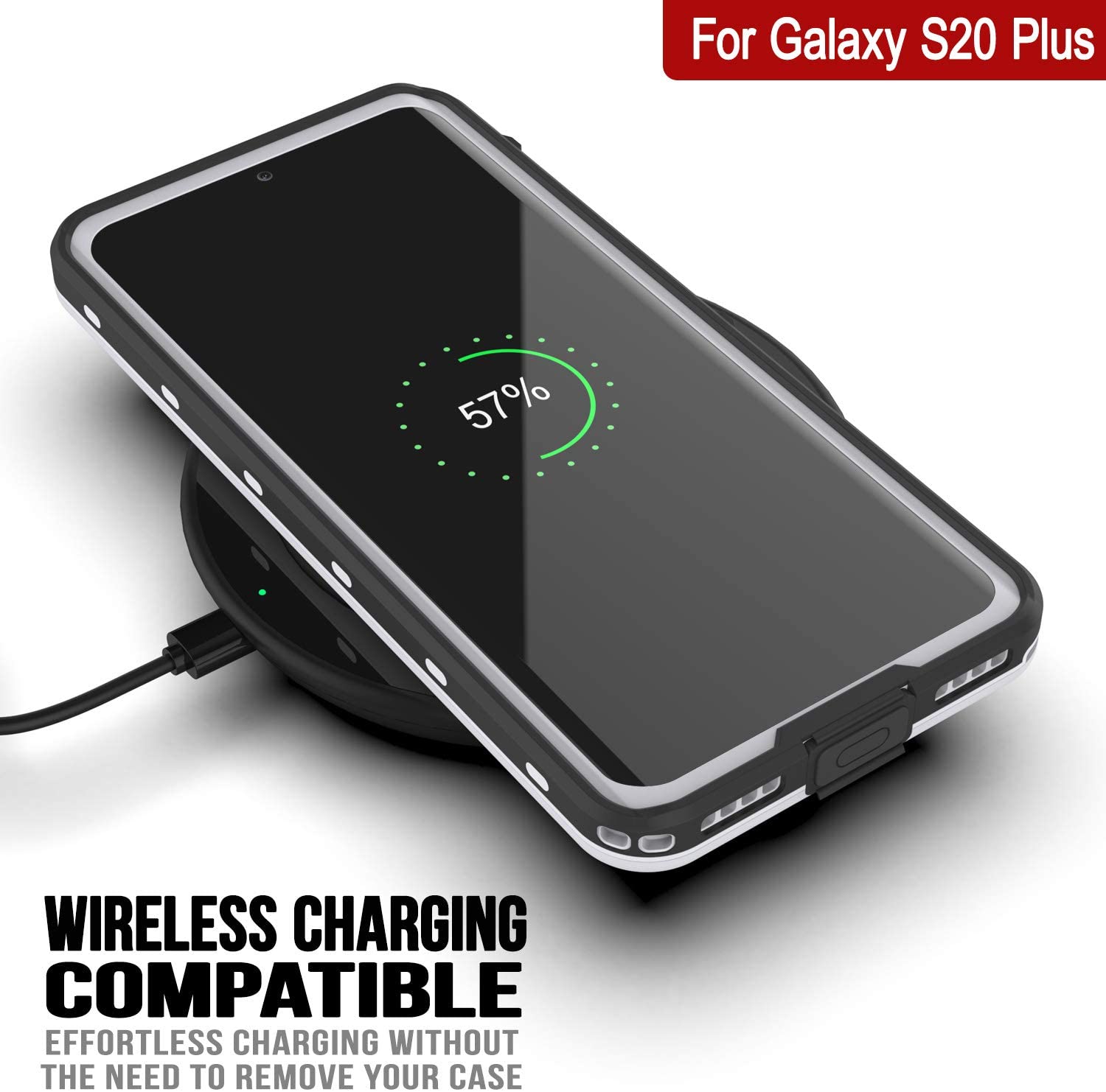 Capa à Prova de Água para Galaxy S20+ Plus, Punkcase [Série KickStud] Capa Blindada [Branca]