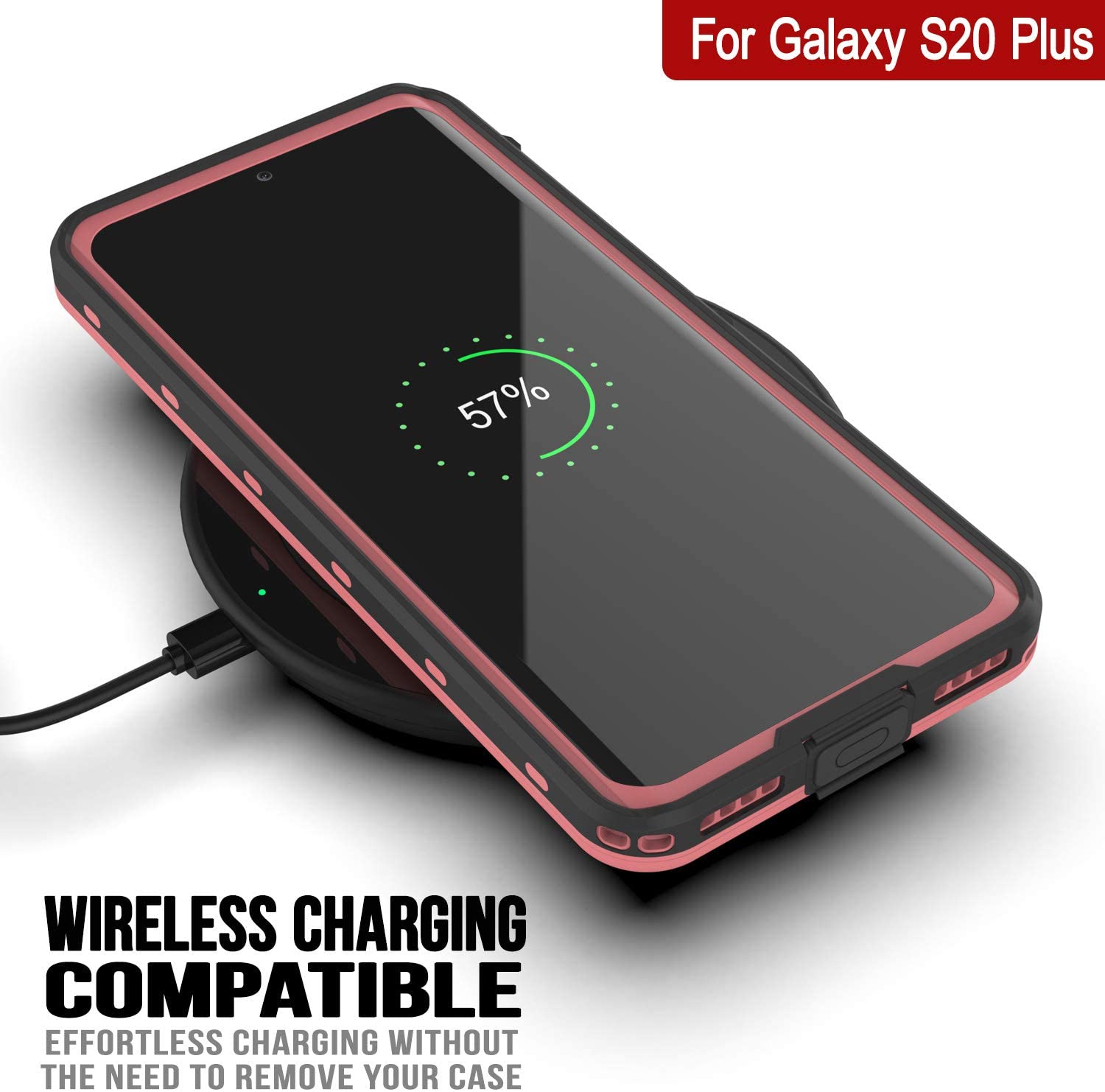 Capa à prova d'água para Galaxy S20+ Plus, Punkcase [Série KickStud] Capa de Armadura [Cor-de-rosa]