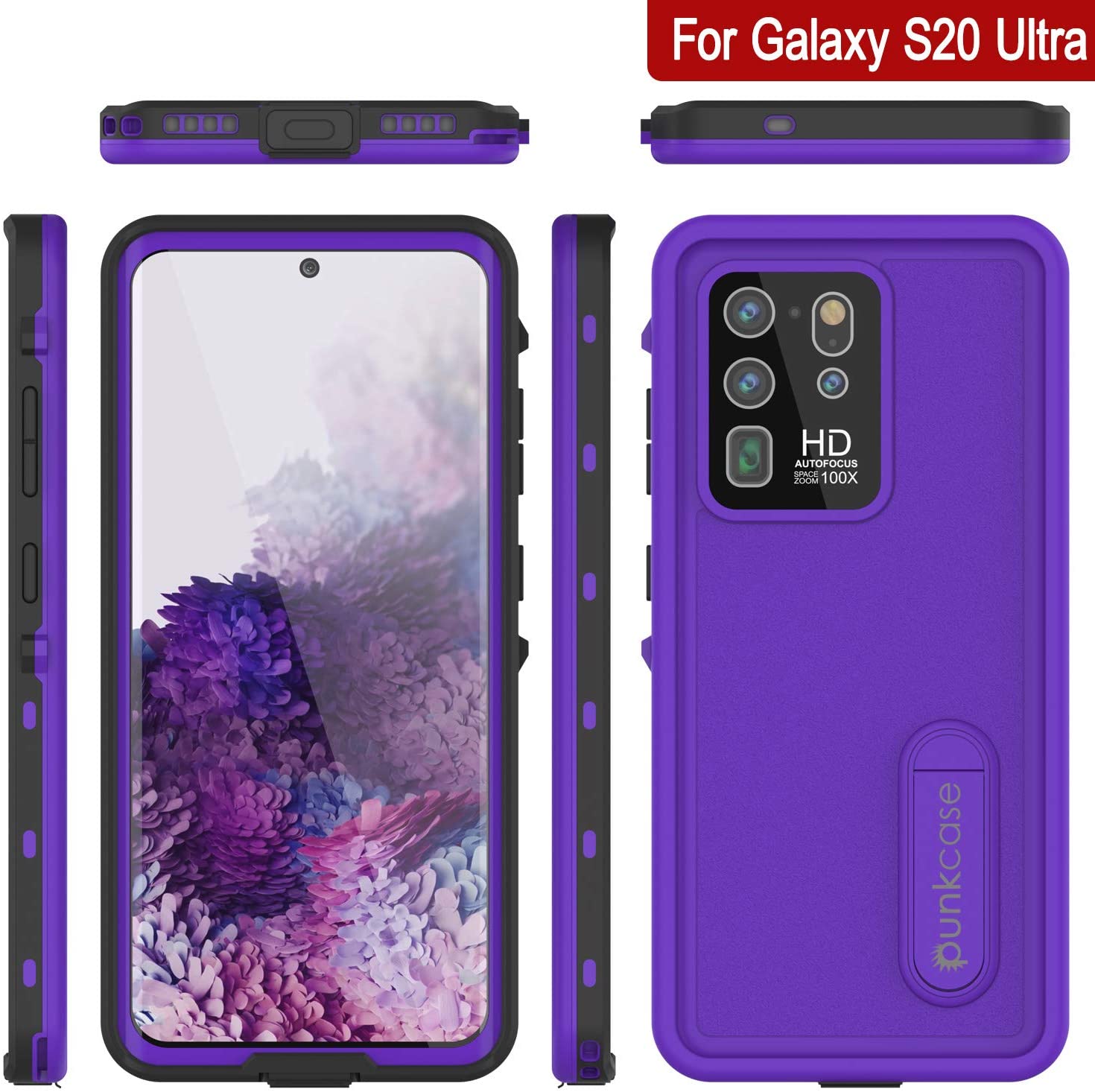 Capa impermeável Galaxy S20 Ultra, Punkcase [Série KickStud] Capa de Armadura [Roxo]
