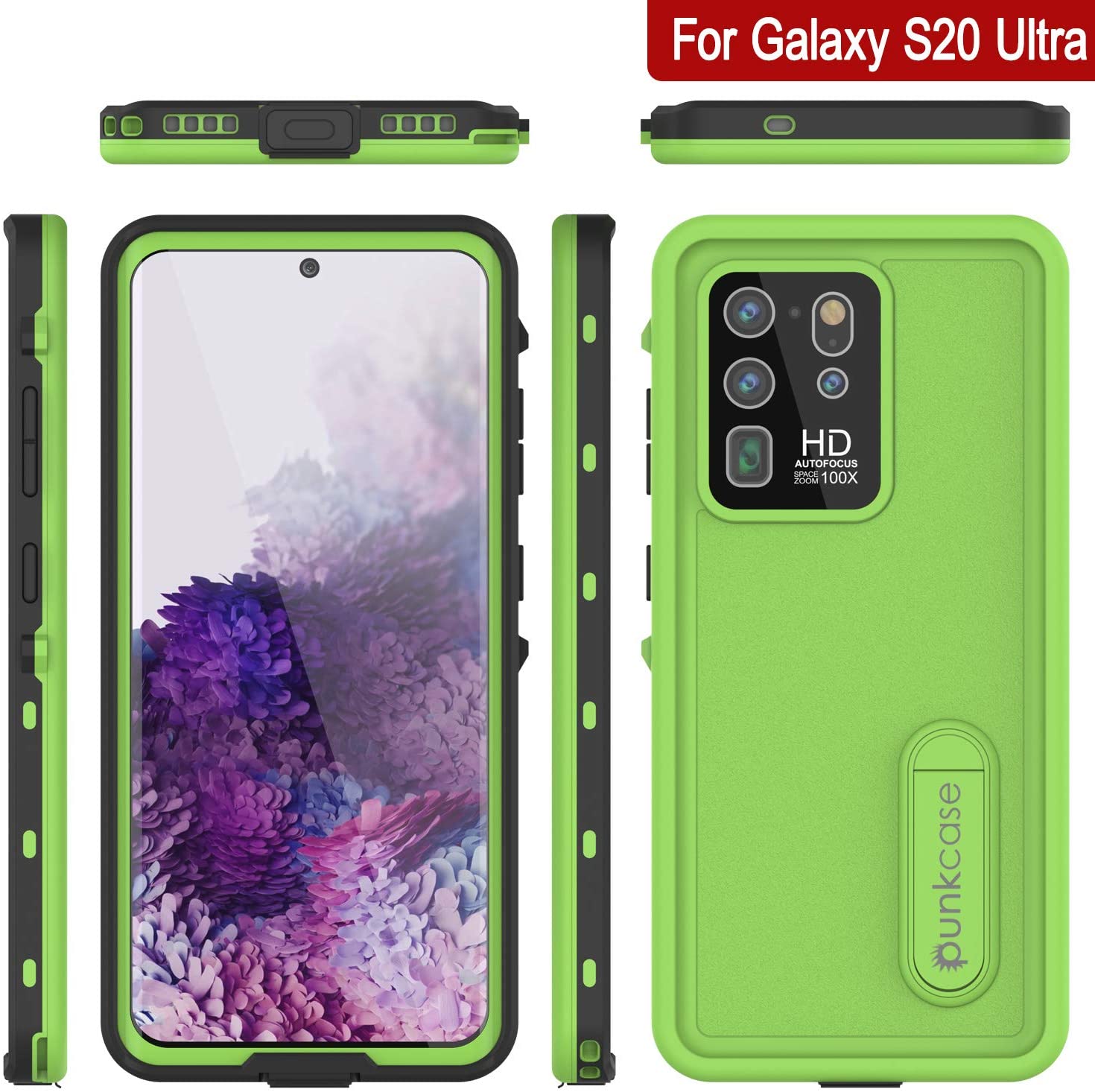 Capa à prova d'água para Galaxy S20 Ultra, Punkcase [Série KickStud] Capa Resistente [Verde Claro]