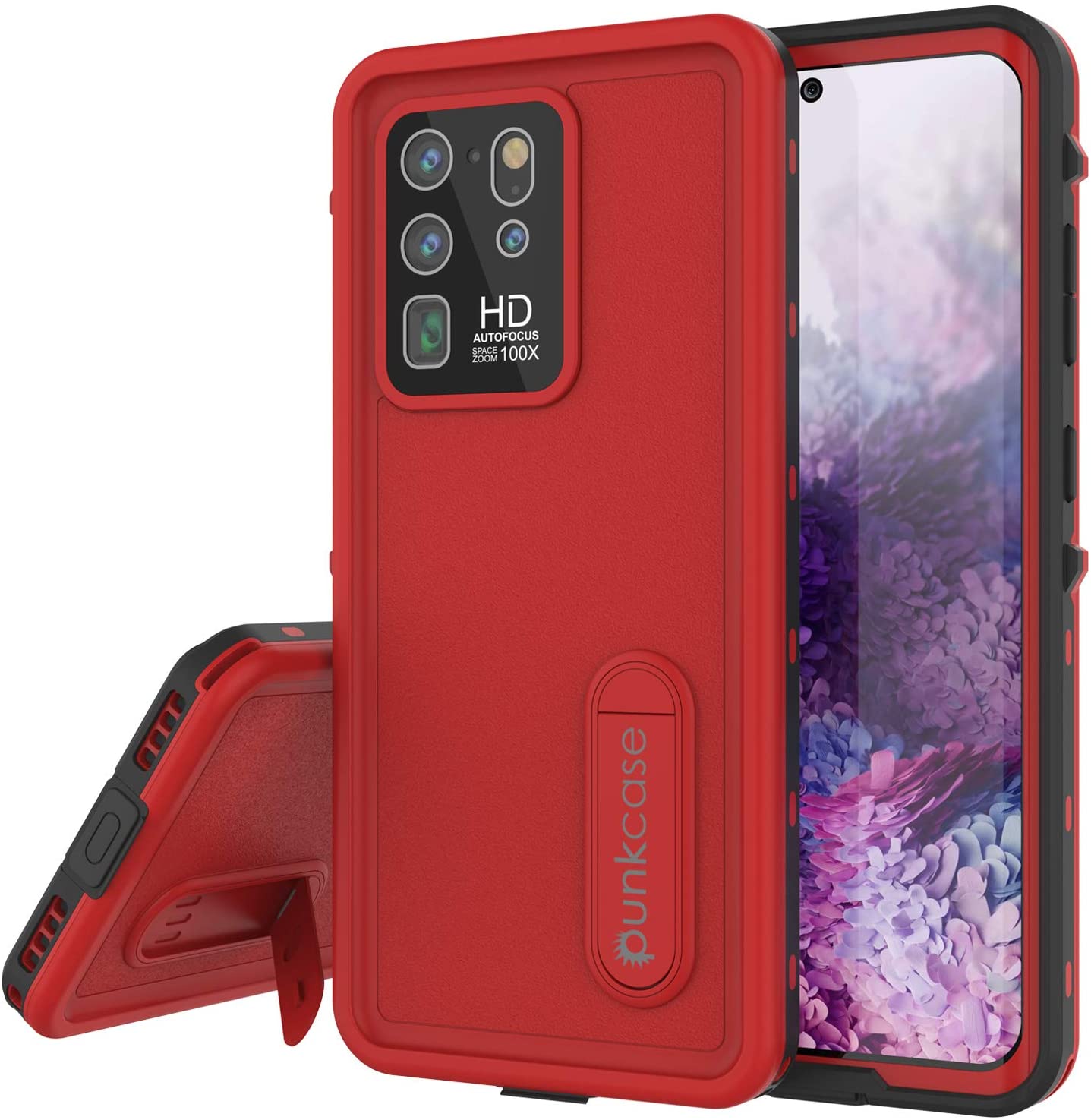 Capa à prova d'água Galaxy S20 Ultra, Punkcase [Série KickStud] Capa de armadura [Vermelha]