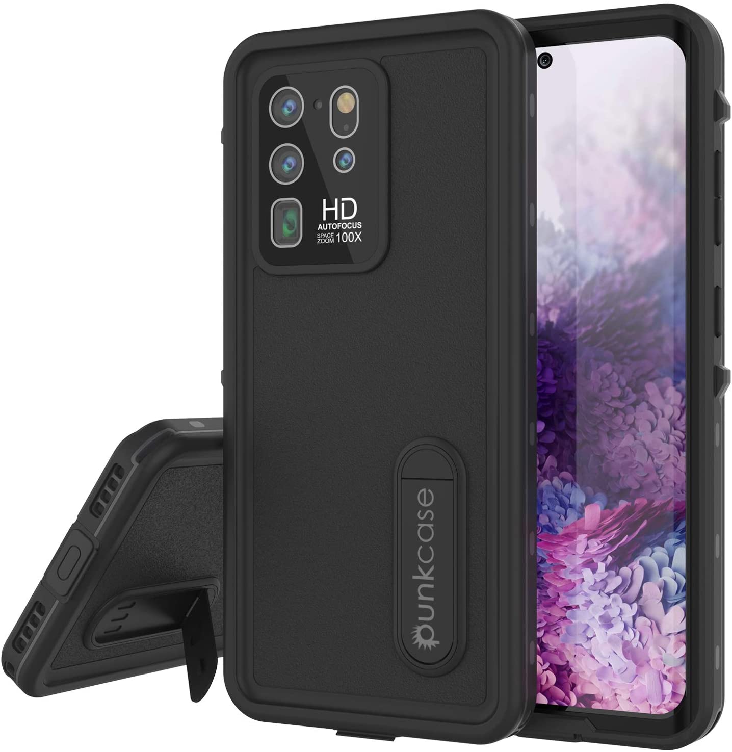 Capa à prova d'água Galaxy S20 Ultra, Punkcase [Série KickStud] Capa de Armadura [Preta]