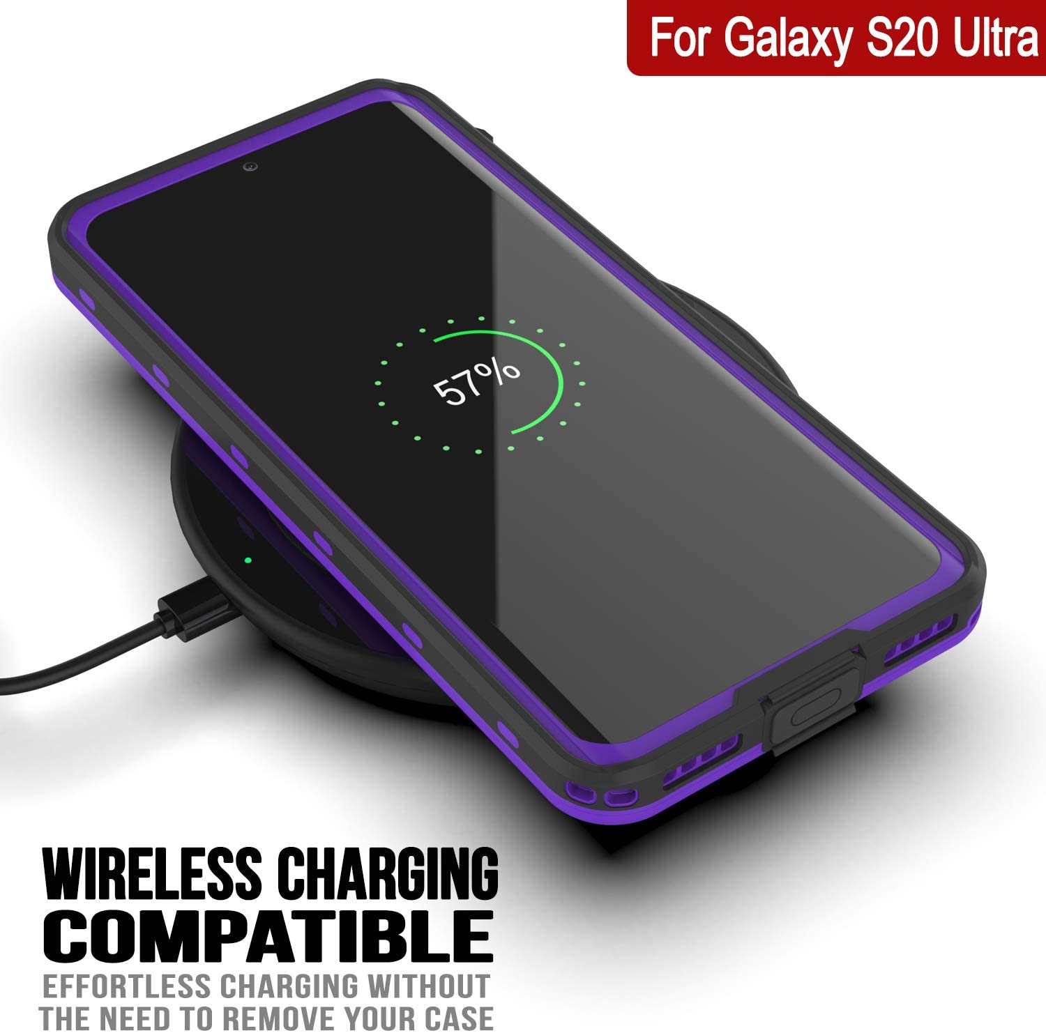 Capa impermeável Galaxy S20 Ultra, Punkcase [Série KickStud] Capa de Armadura [Roxo]