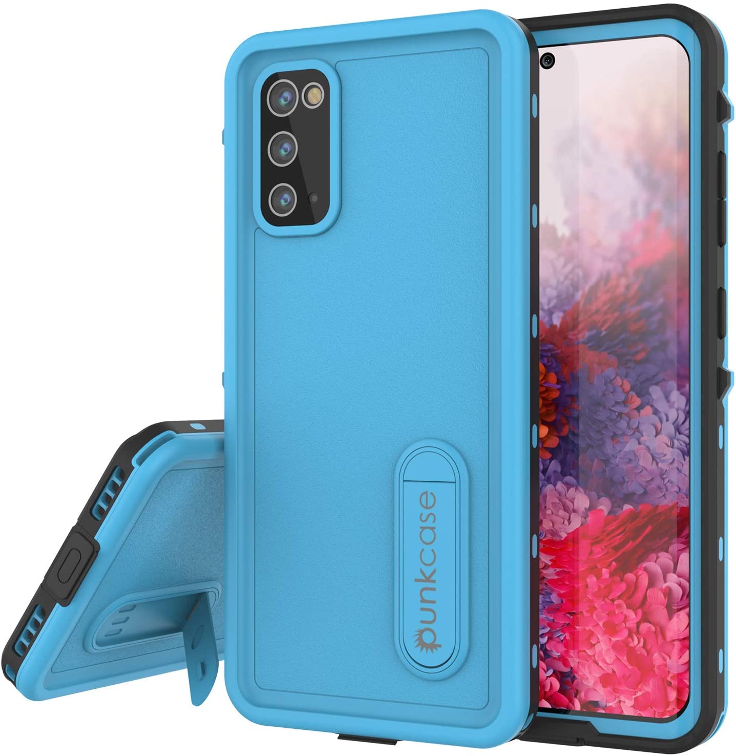 Capa À Prova D'Água Galaxy S20, Punkcase [Série KickStud] Capa de Armadura [Azul Claro]