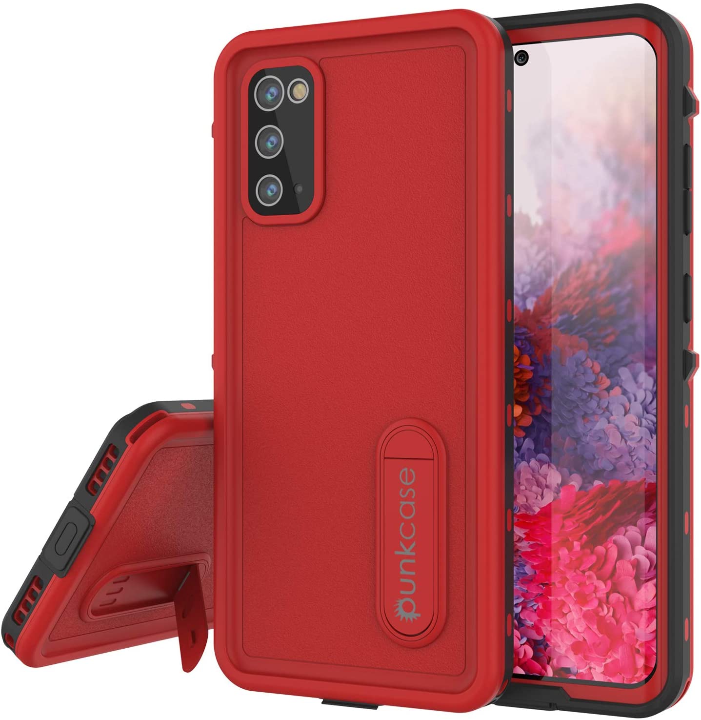 Capa à prova d'água para Galaxy S20, Punkcase [Série KickStud] Capa de Armadura [Vermelho]