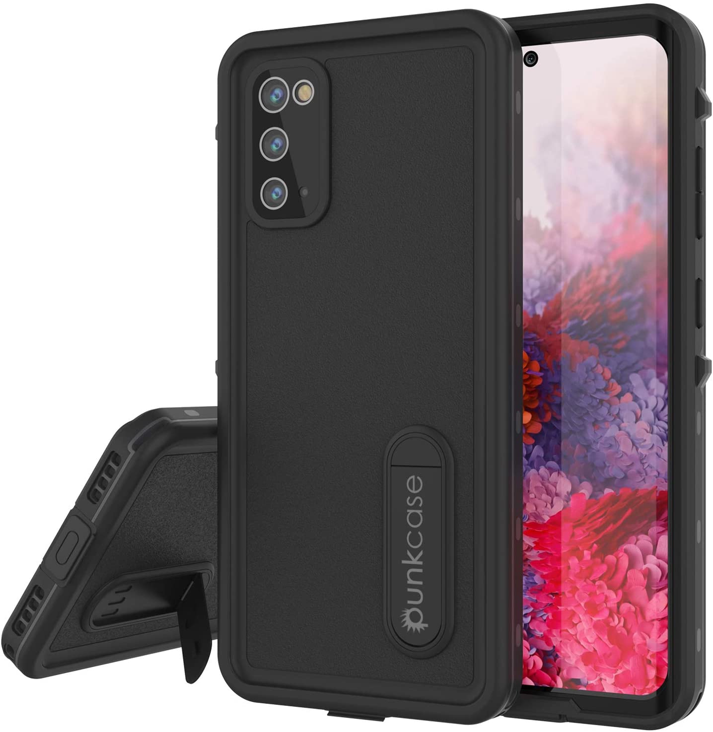 Capa à Prova de Água para Galaxy S20, Punkcase [Série KickStud] Capa de Armadura [Preto]