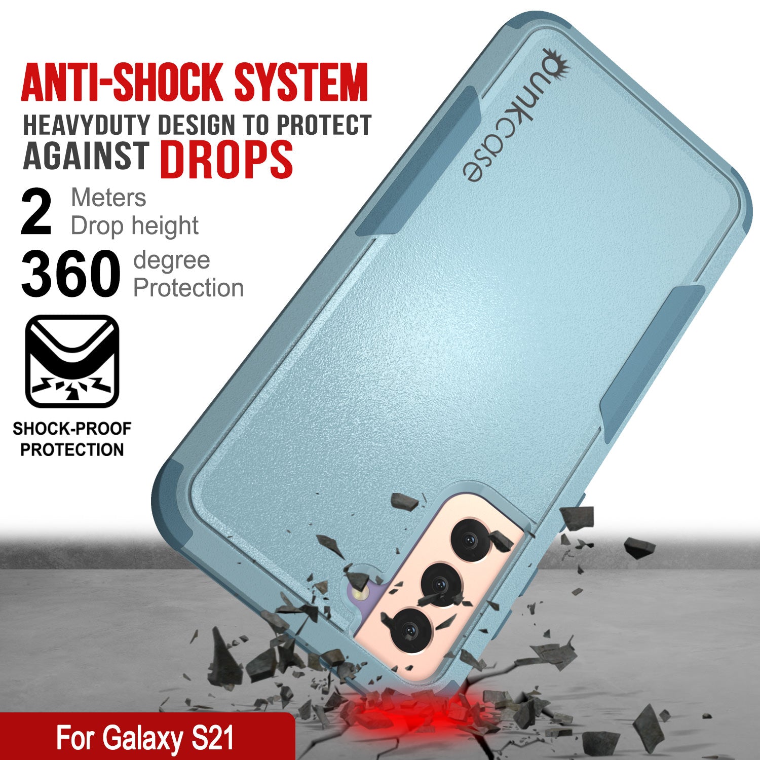 Punkcase for Galaxy S21 5G Belt Clip Multilayer Holster Case [Patron Series] [Mint] (Color in image: Black)