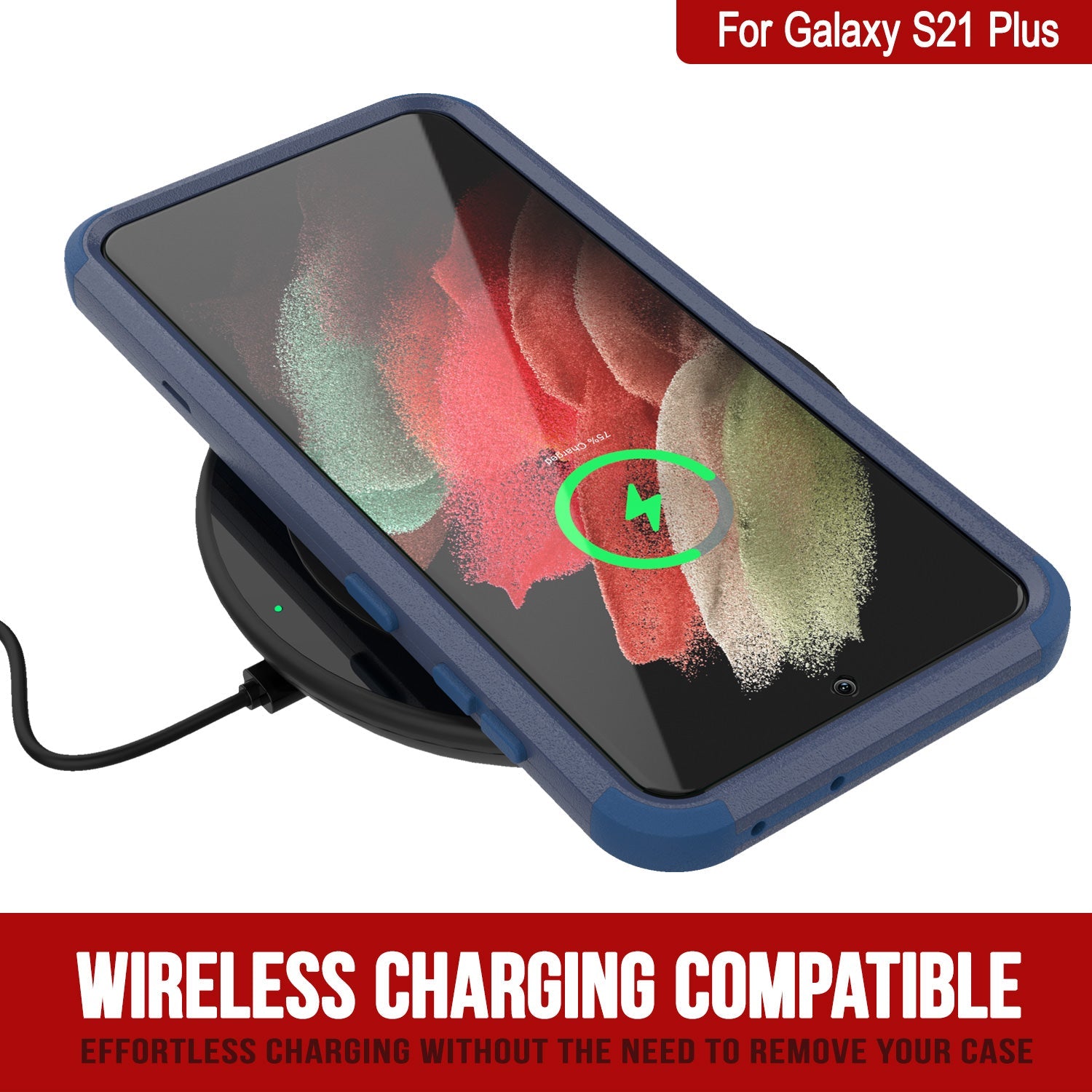 Punkcase for Galaxy S21+ Plus 5G Belt Clip Multilayer Holster Case [Patron Series] [Navy]