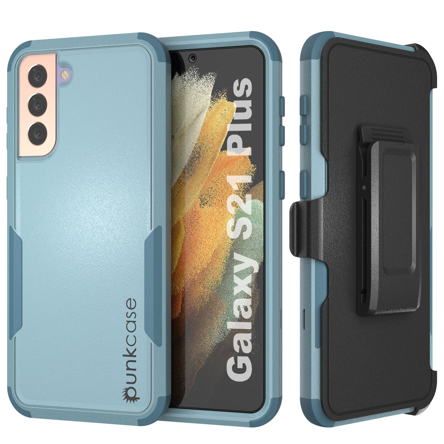 Capa Punkcase com clipe de cinto para Galaxy S21+ Plus 5G – Estojo Multicamadas Patron Series (Menta)