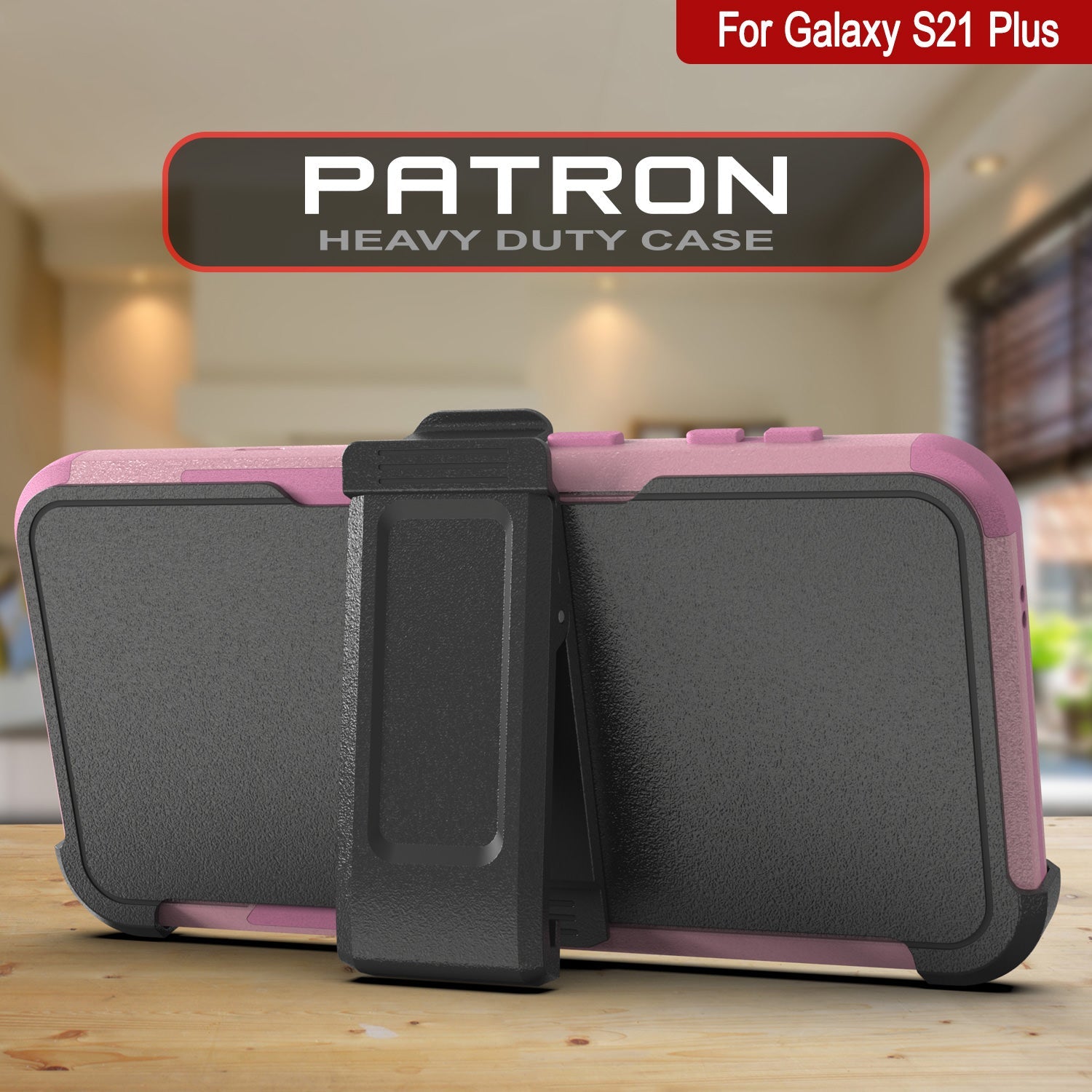 Punkcase for Galaxy S21+ Plus 5G Belt Clip Multilayer Holster Case [Patron Series] [Pink] (Color in image: Mint)