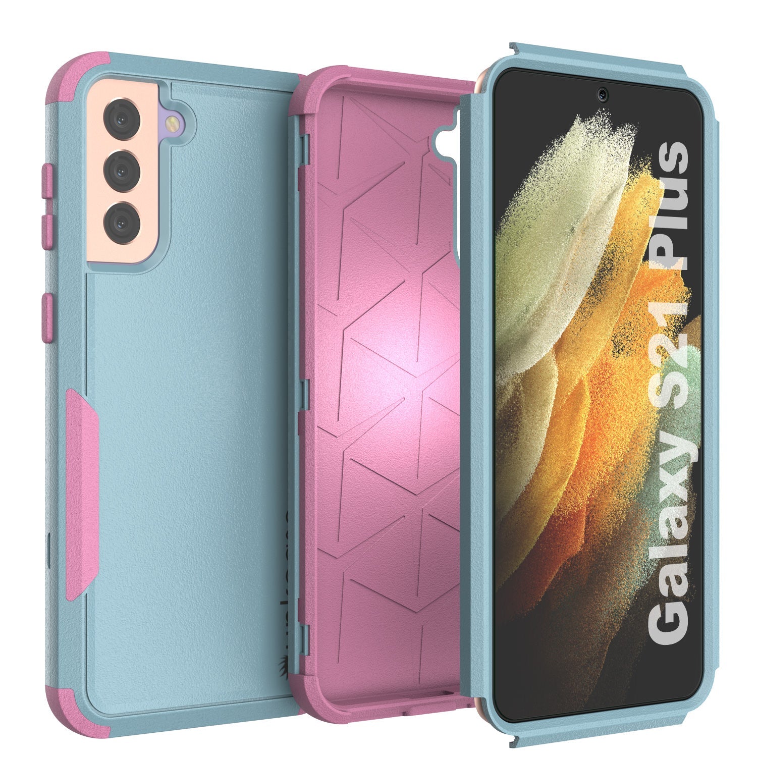 Punkcase for Galaxy S21+ Plus 5G Belt Clip Multilayer Holster Case [Patron Series] [Mint-Pink]
