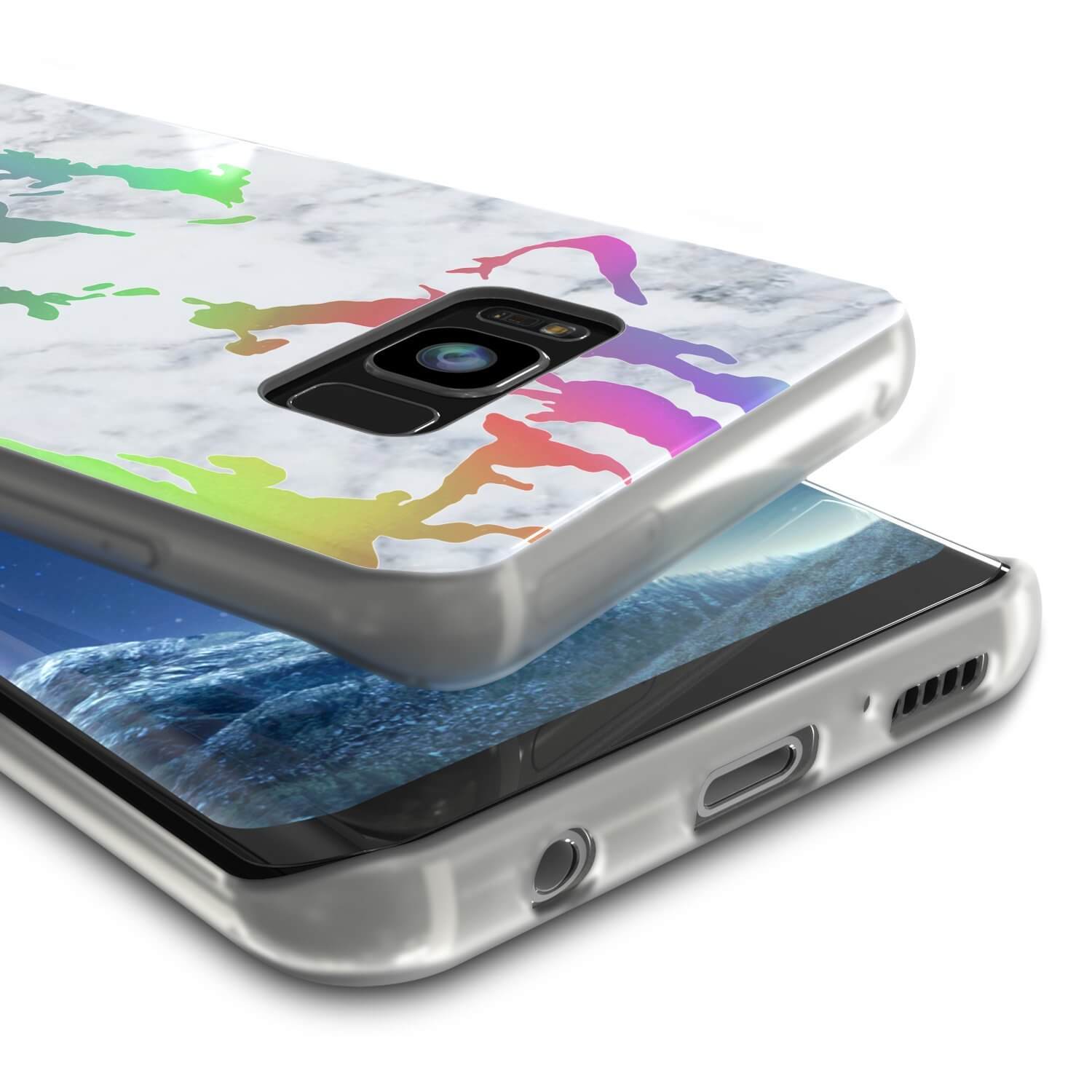 Capa de mármore Punkcase Galaxy S8+ PLUS, cobertura de corpo inteiro protetora com protetor de tela PunkShield (Blanco Marmo)