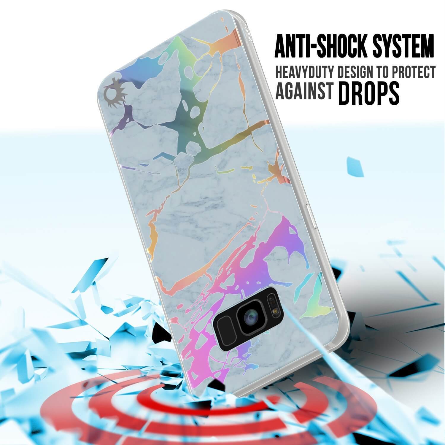 Capa Punkcase Galaxy S8+ PLUS Mármore, Cobertura Total Protetora com Protetor de Tela PunkShield (Azul Mármore)