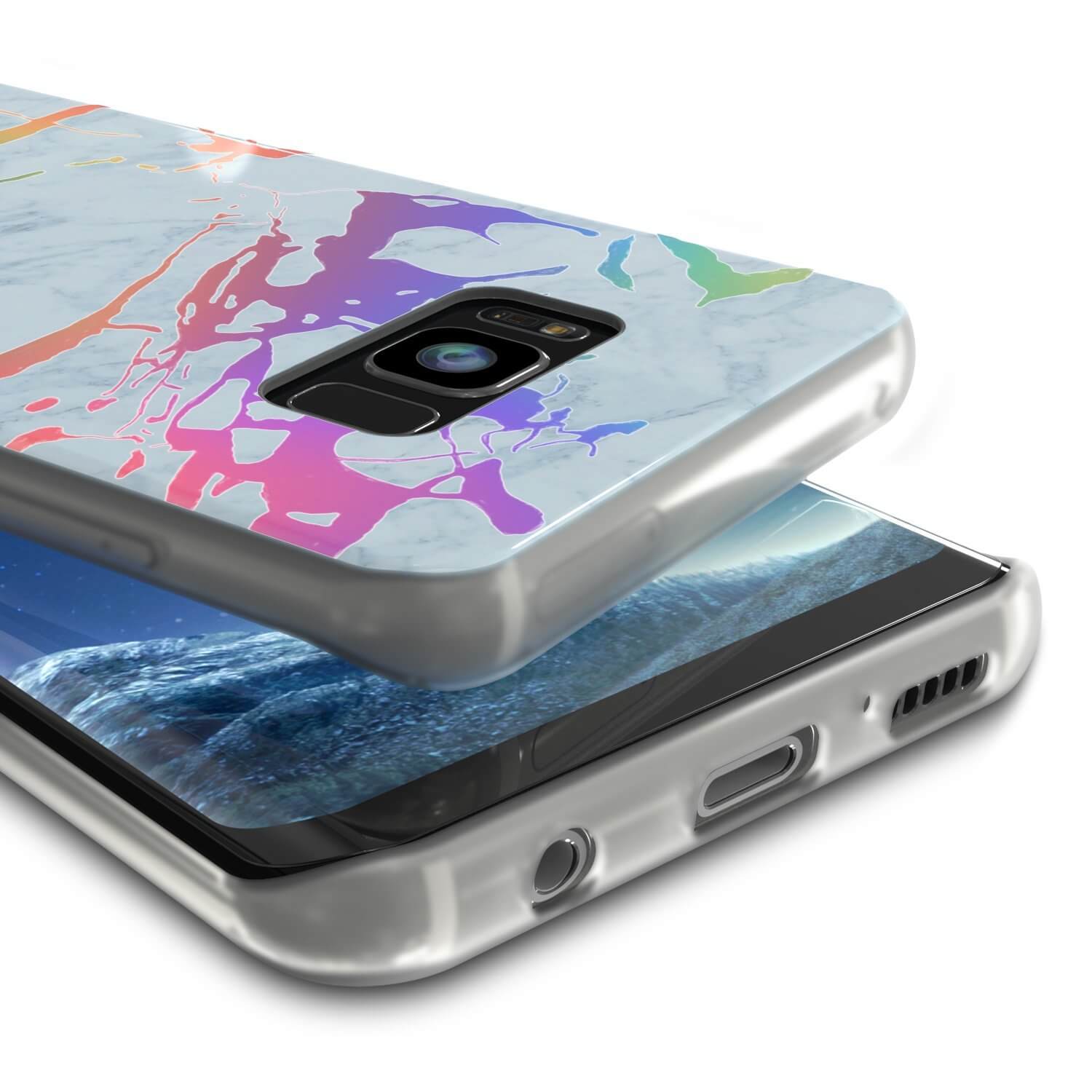 Capa Punkcase Galaxy S8+ PLUS Mármore, Cobertura Total Protetora com Protetor de Tela PunkShield (Azul Mármore)