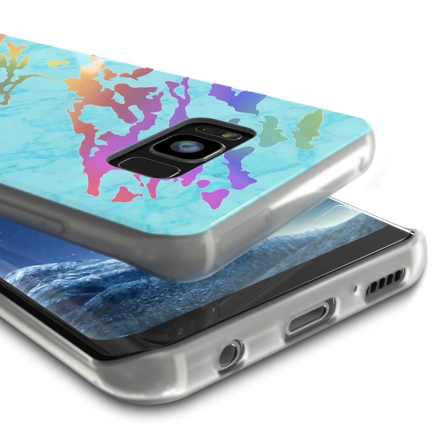 Capa de mármore Punkcase Galaxy S8+ PLUS, Cobertura Completa Protetora com Protetor de Tela PunkShield (Teal Onyx)