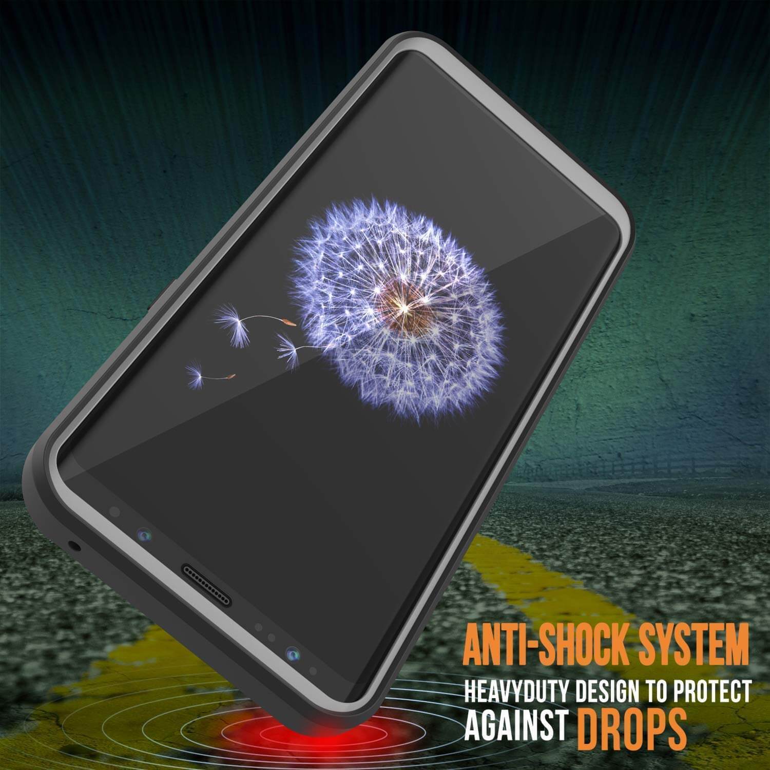 Capinha PunkCase para S9+ Plus, [Série Spartan] Capinha resistente, robusta e transparente com protetor de tela [Preto]