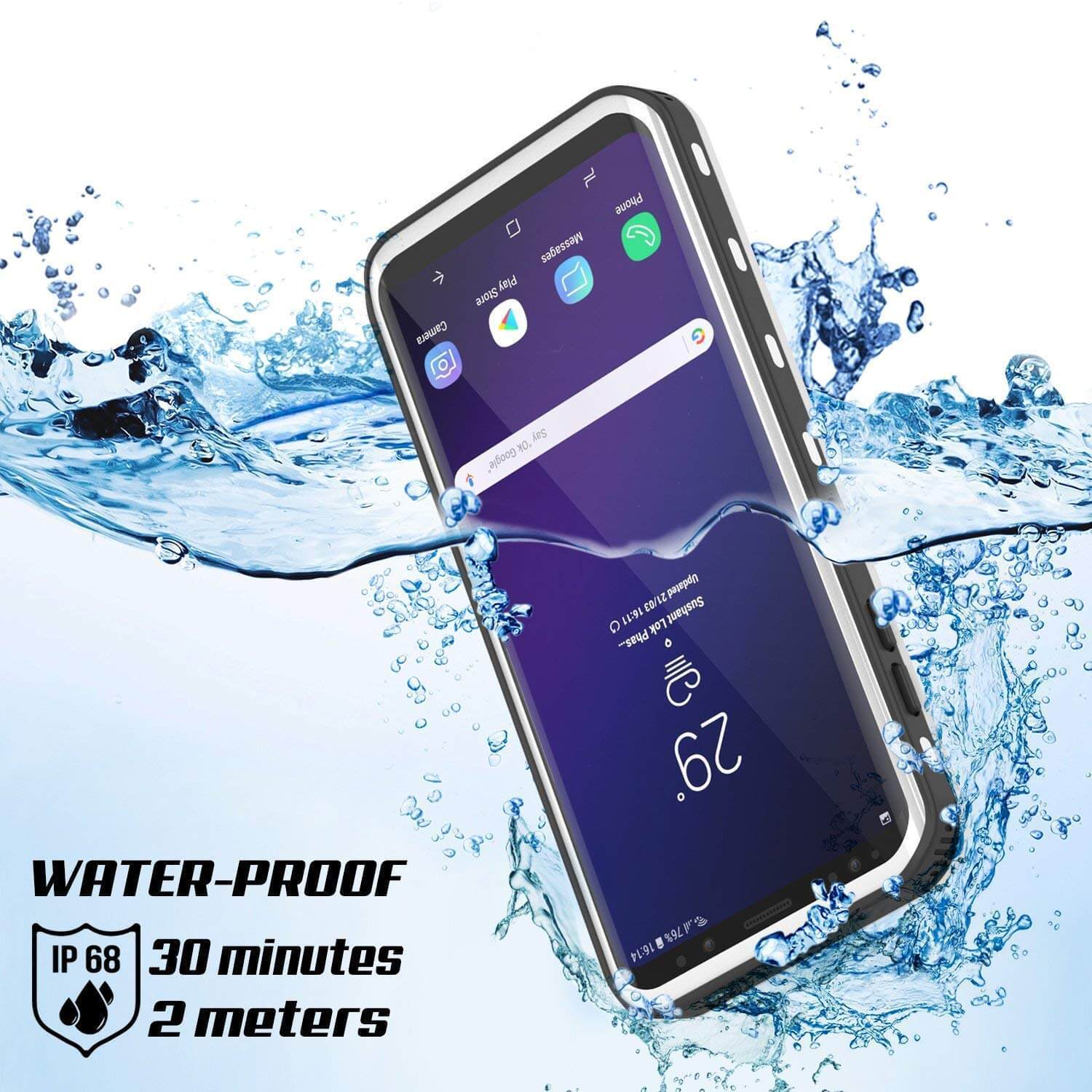 Capa impermeável Galaxy S9 Plus, Punkcase [Série KickStud] Capa protetora [BRANCA]