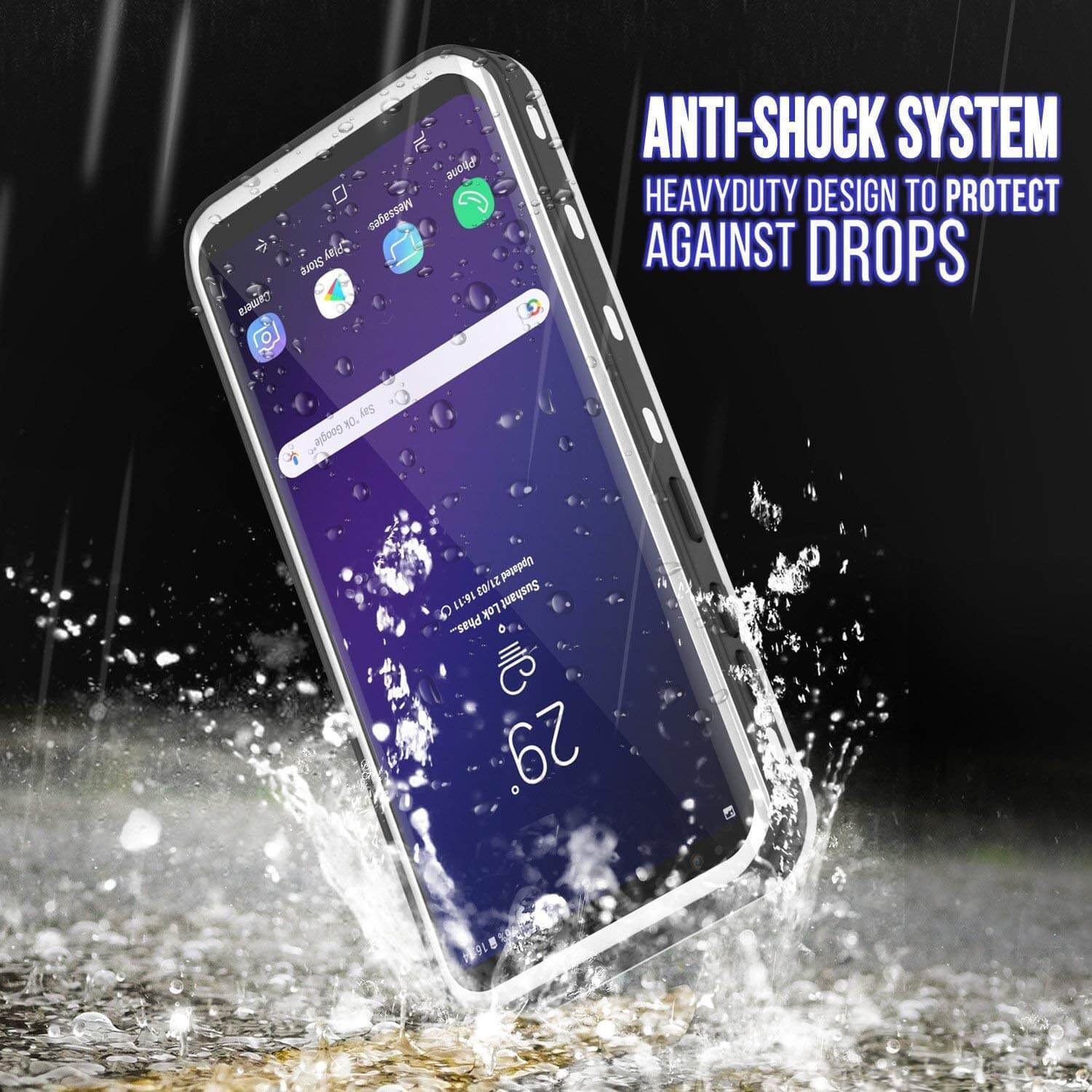 Capa impermeável Galaxy S9 Plus, Punkcase [Série KickStud] Capa protetora [BRANCA]