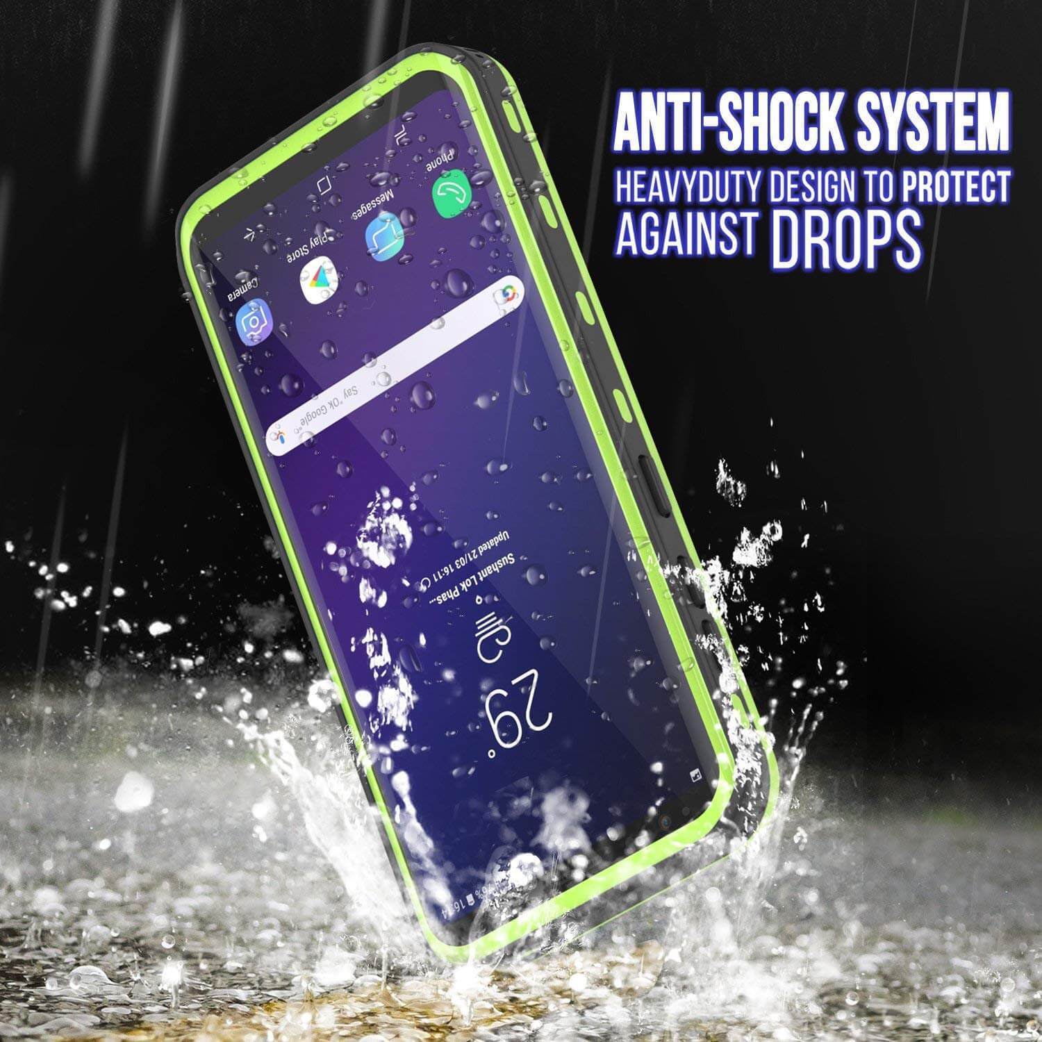 Capa à prova d'água Galaxy S9, Punkcase [Série KickStud] Capa Blindada [VERDE CLARO]