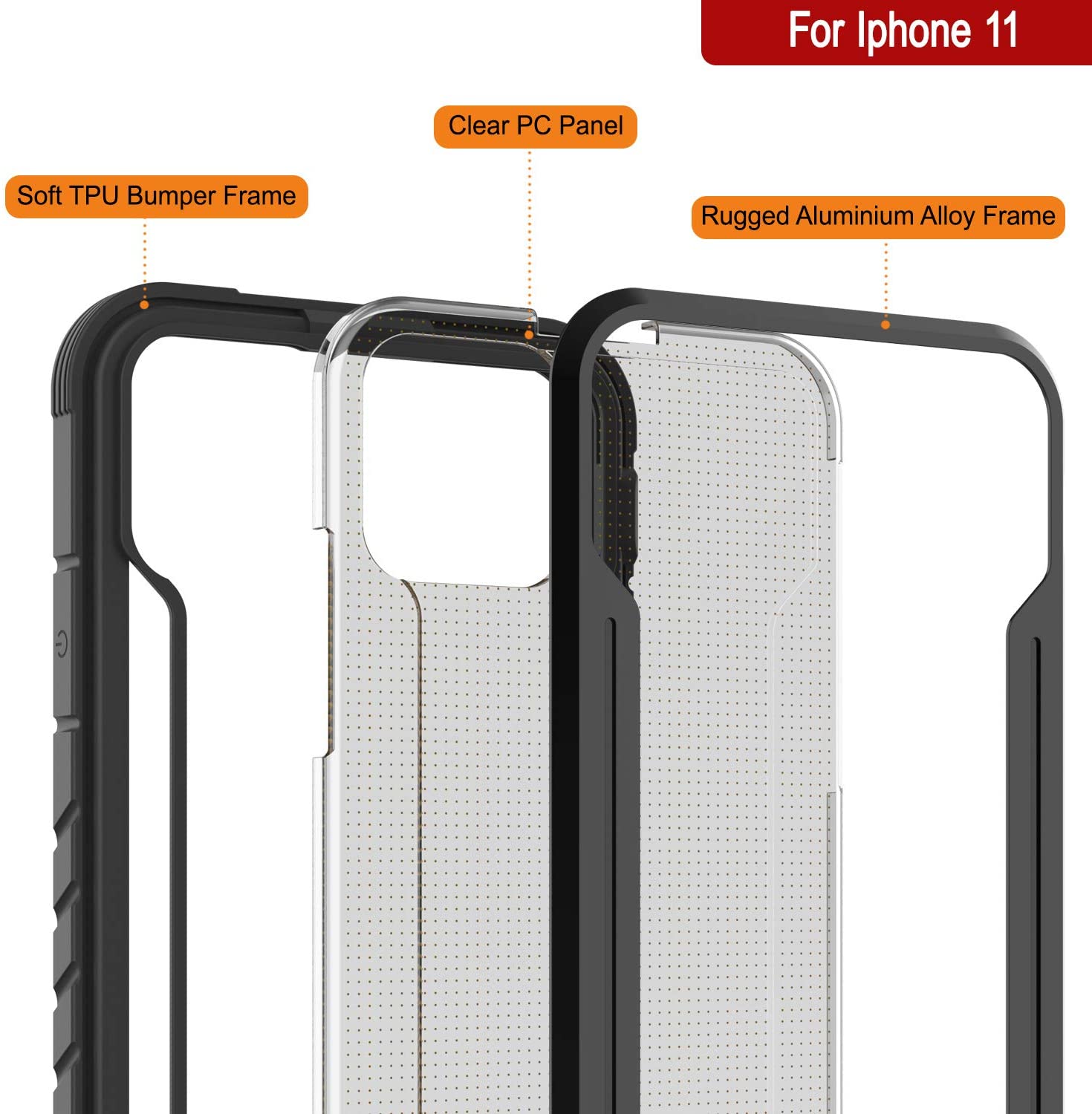 Capa protetora militar de camada múltipla Punkcase iPhone 12 Ravenger [Preto]