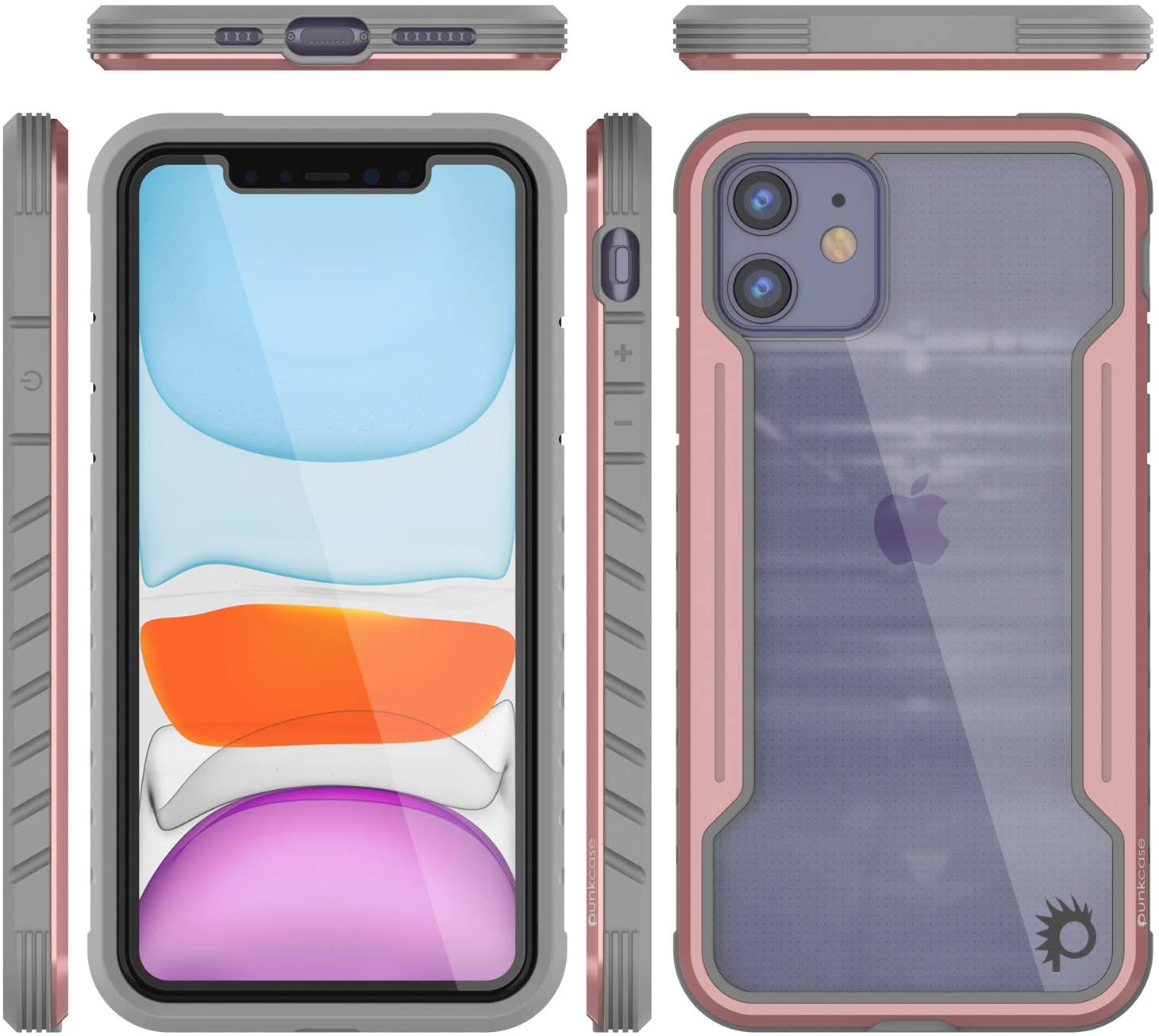 Capa de proteção Punkcase iPhone 11 Ravenger de grau militar com várias camadas [Ouro Rosa]