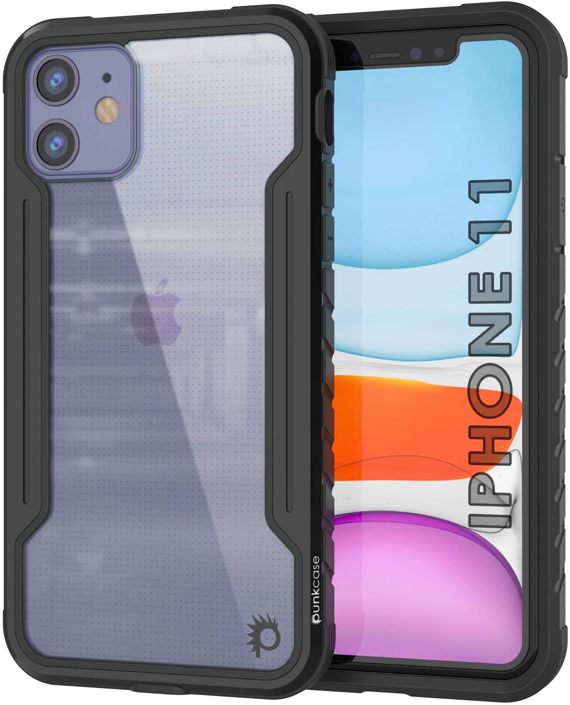 Capa protetora Punkcase iPhone 11 Ravenger de Grau Militar em Camadas Múltiplas [Preto]