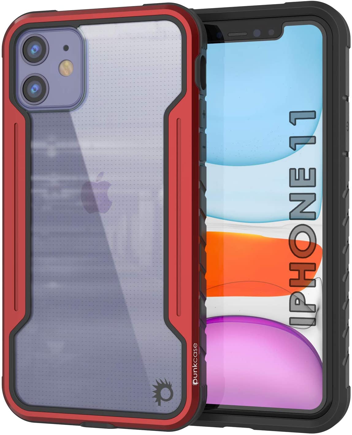 Capa protetora Punkcase iPhone 12 Mini Ravenger de Grau Militar Multicamadas [Vermelho]