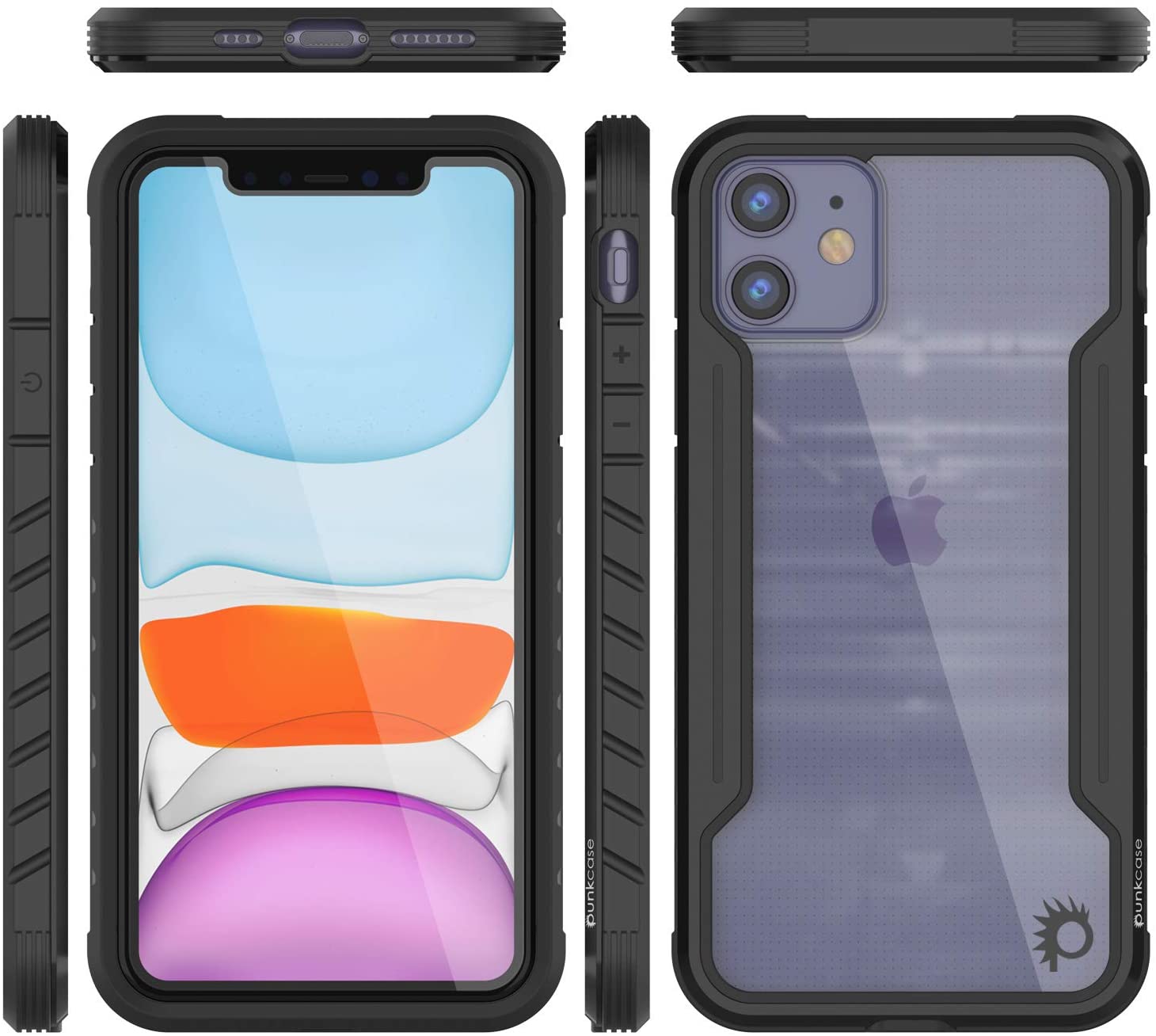 Capa protetora militar de camada múltipla Punkcase iPhone 12 Ravenger [Preto]