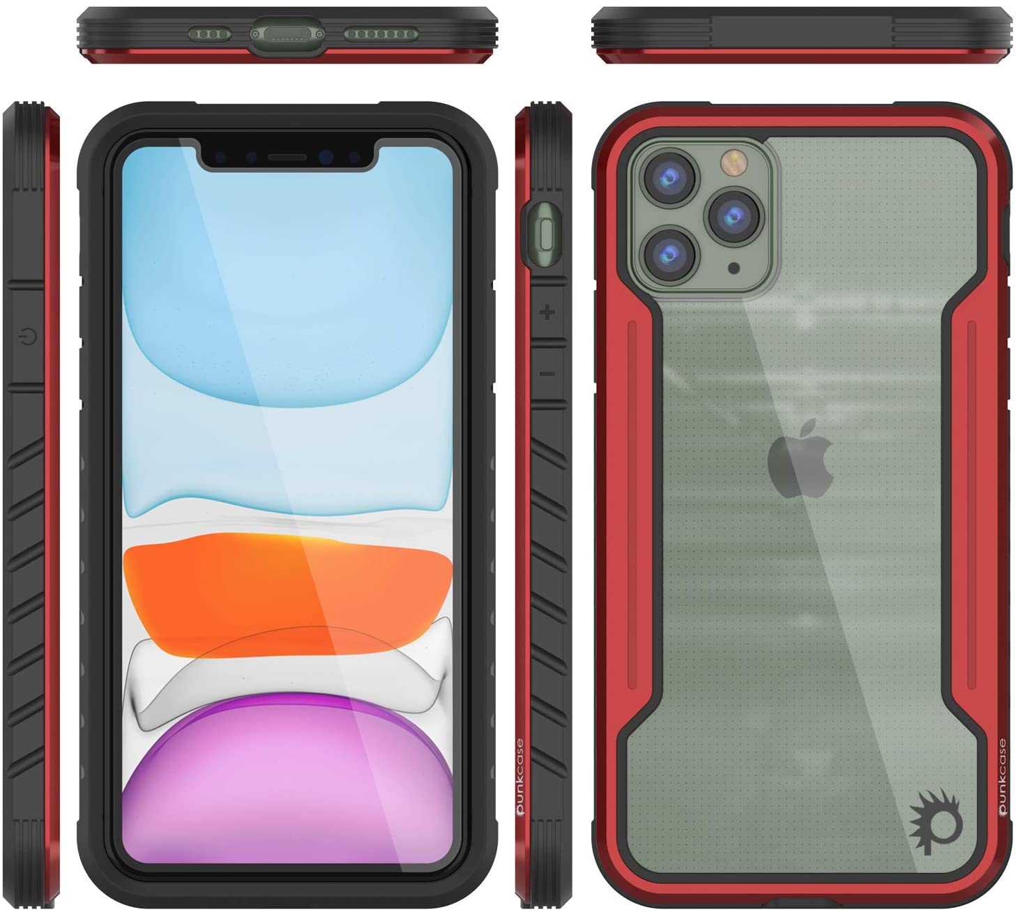 Capa Punkcase iPhone 12 Pro Ravenger Protetora Militar de Grau Multicamadas [Vermelho]