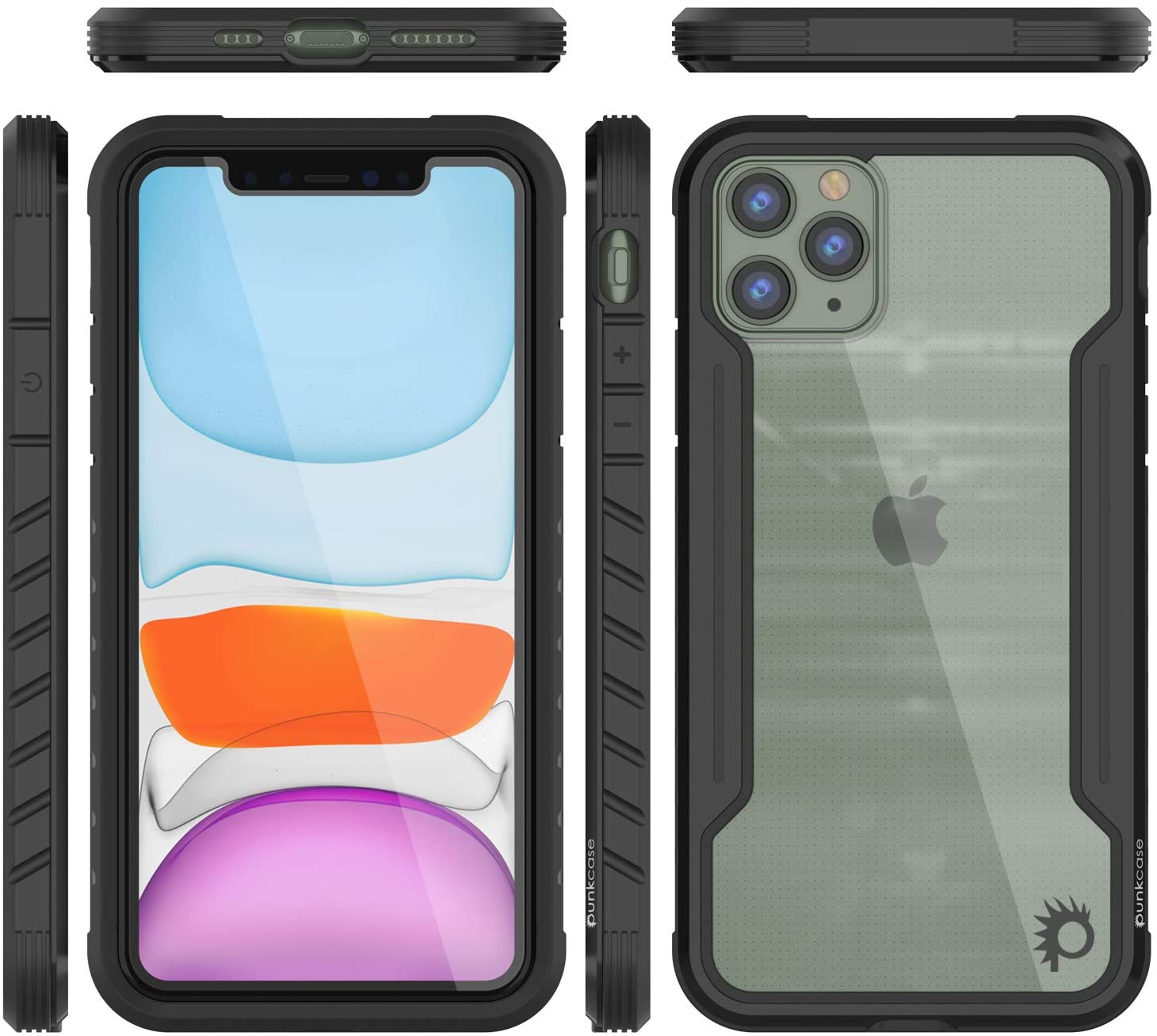 Capa protetora Punkcase iPhone 11 Pro Ravenger Military Grade Multilayer [Preto]