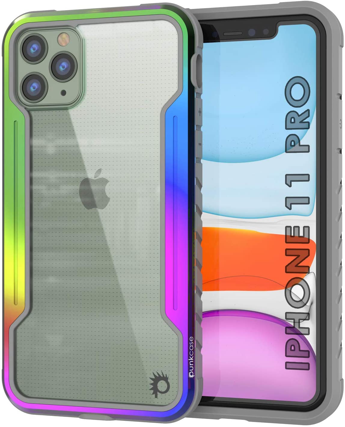 Capa protetora Punkcase iPhone 12 Pro Ravenger de Grau Militar Multicamada [Arco-íris]