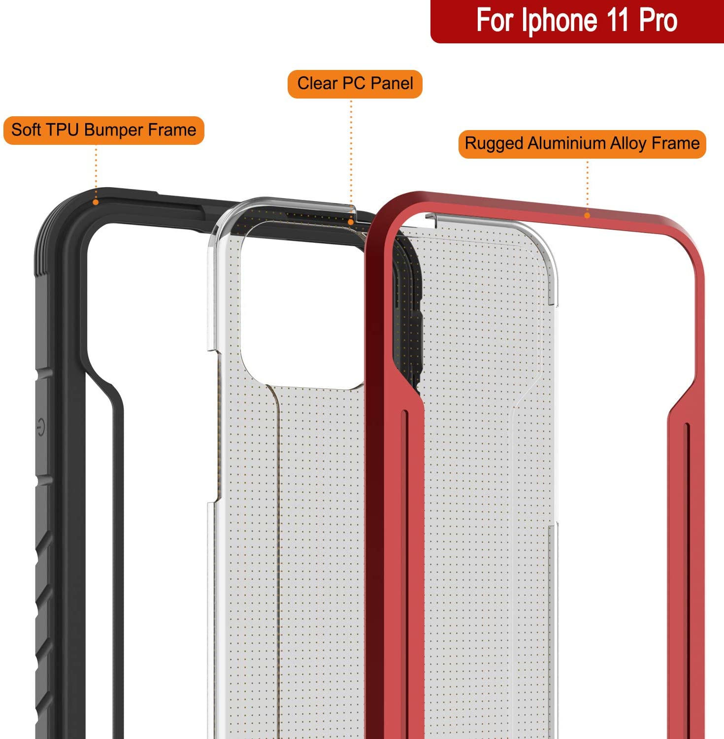 Capa Punkcase iPhone 12 Pro Ravenger Protetora Militar de Grau Multicamadas [Vermelho]