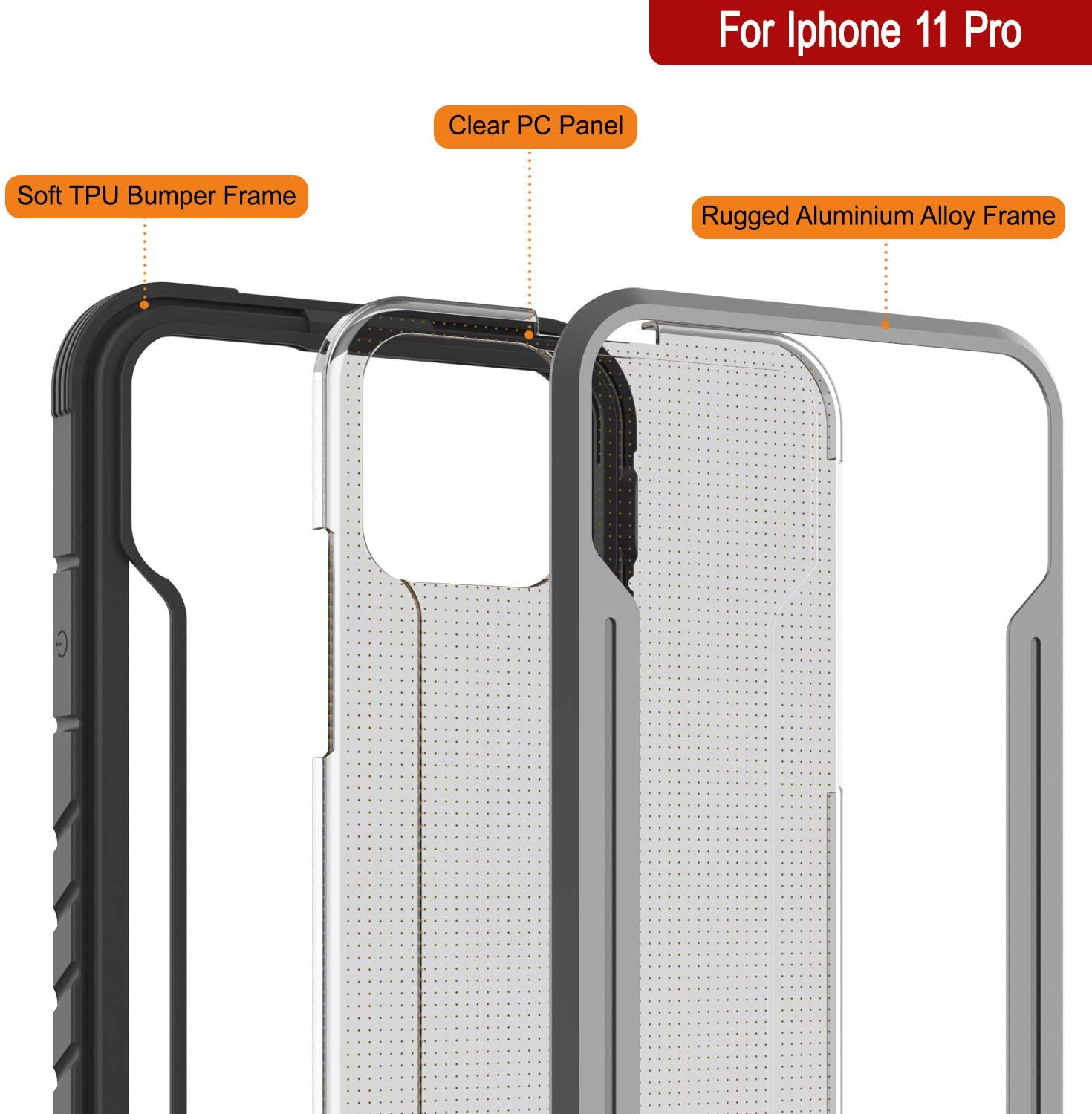 Capa Punkcase iPhone 11 Pro Ravenger Protetora de Grau Militar Multicamada [Cinza-Preto]