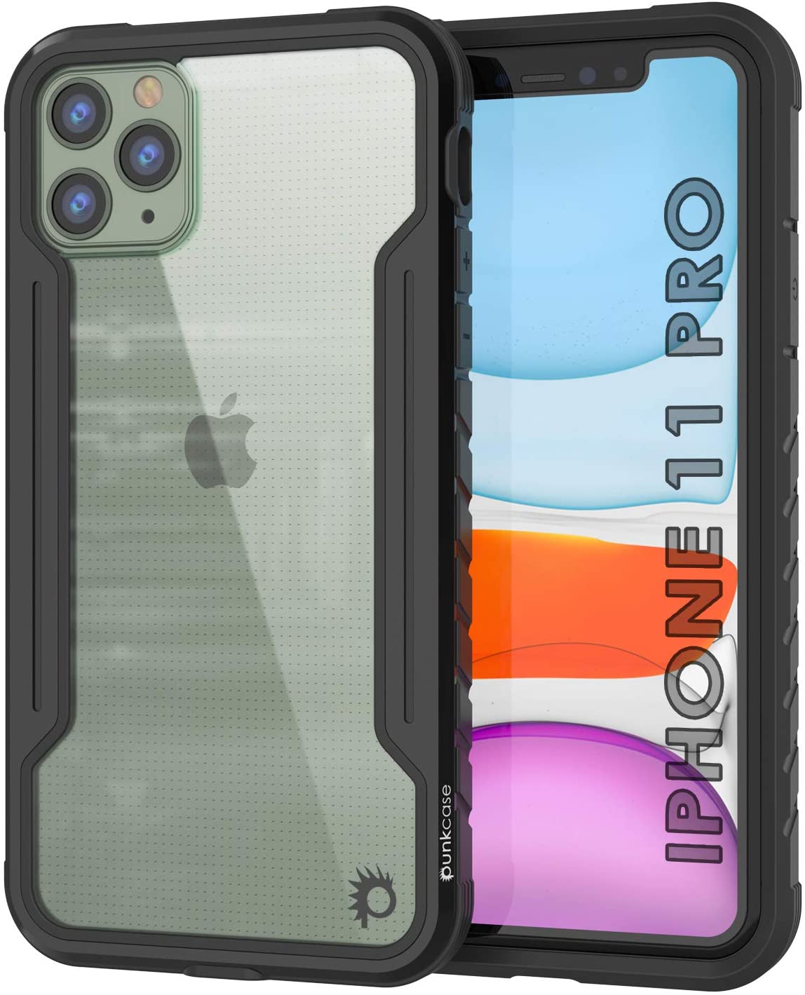 Capa protetora Punkcase iPhone 11 Pro Ravenger Military Grade Multilayer [Preto]