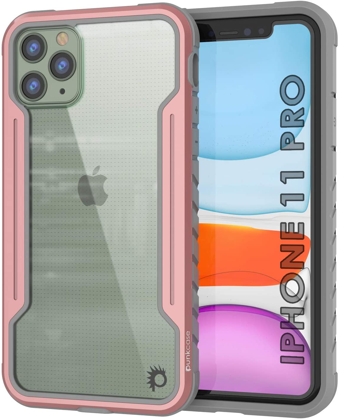 Capa protetora Punkcase iPhone 12 Pro Ravenger de qualidade militar com várias camadas [Rosé-Dourado]