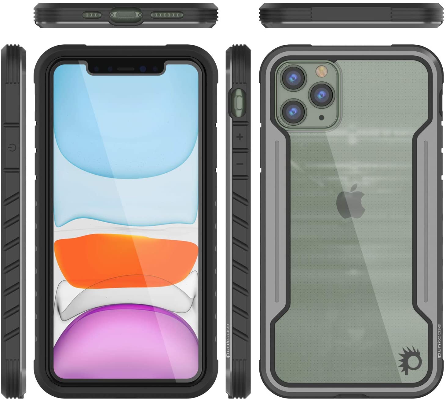 Capa Punkcase iPhone 11 Pro Ravenger Protetora de Grau Militar Multicamada [Cinza-Preto]