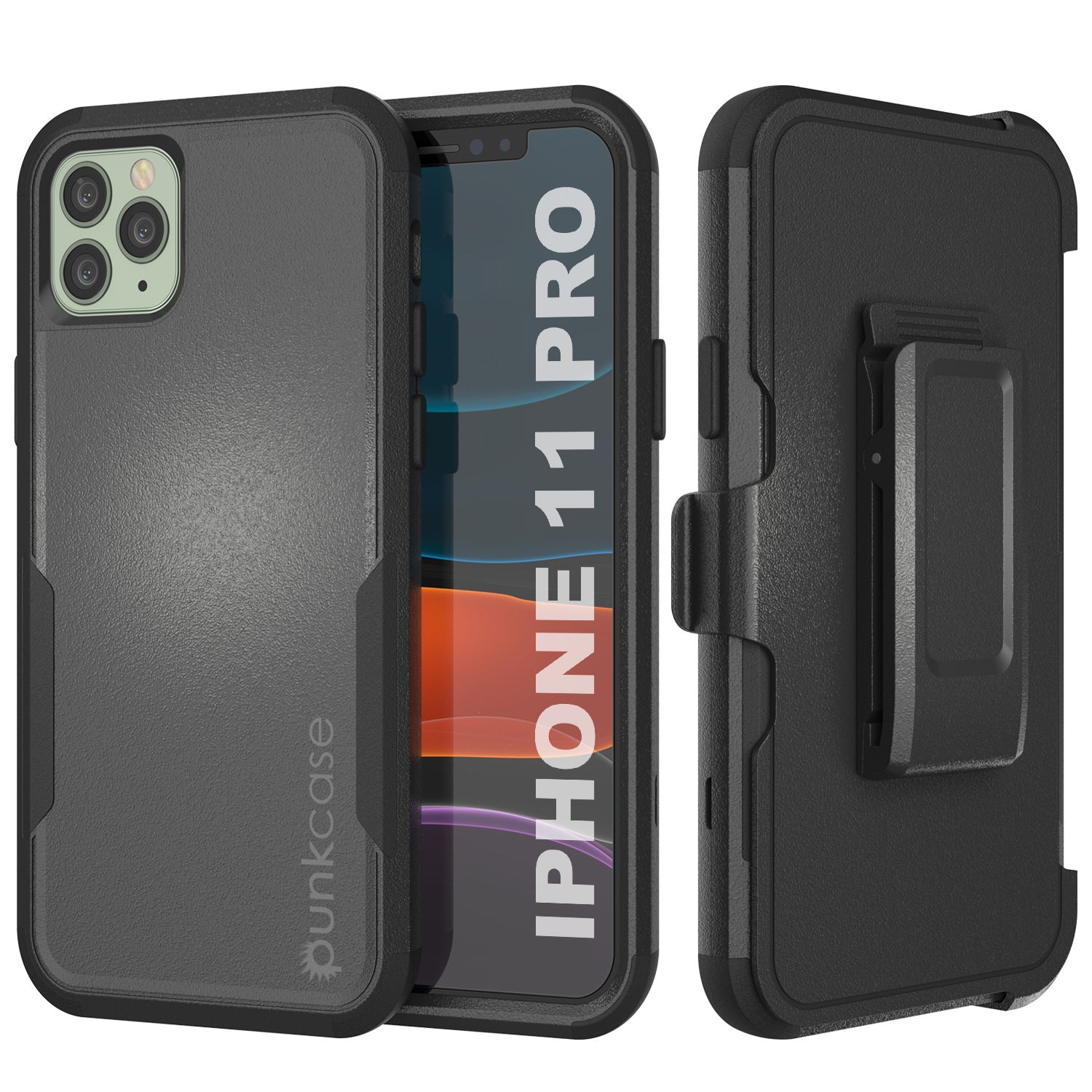 Punkcase para iPhone 11 Pro Clip para Cinto Capa Holster Multicamadas [Série Patron] [Preto]