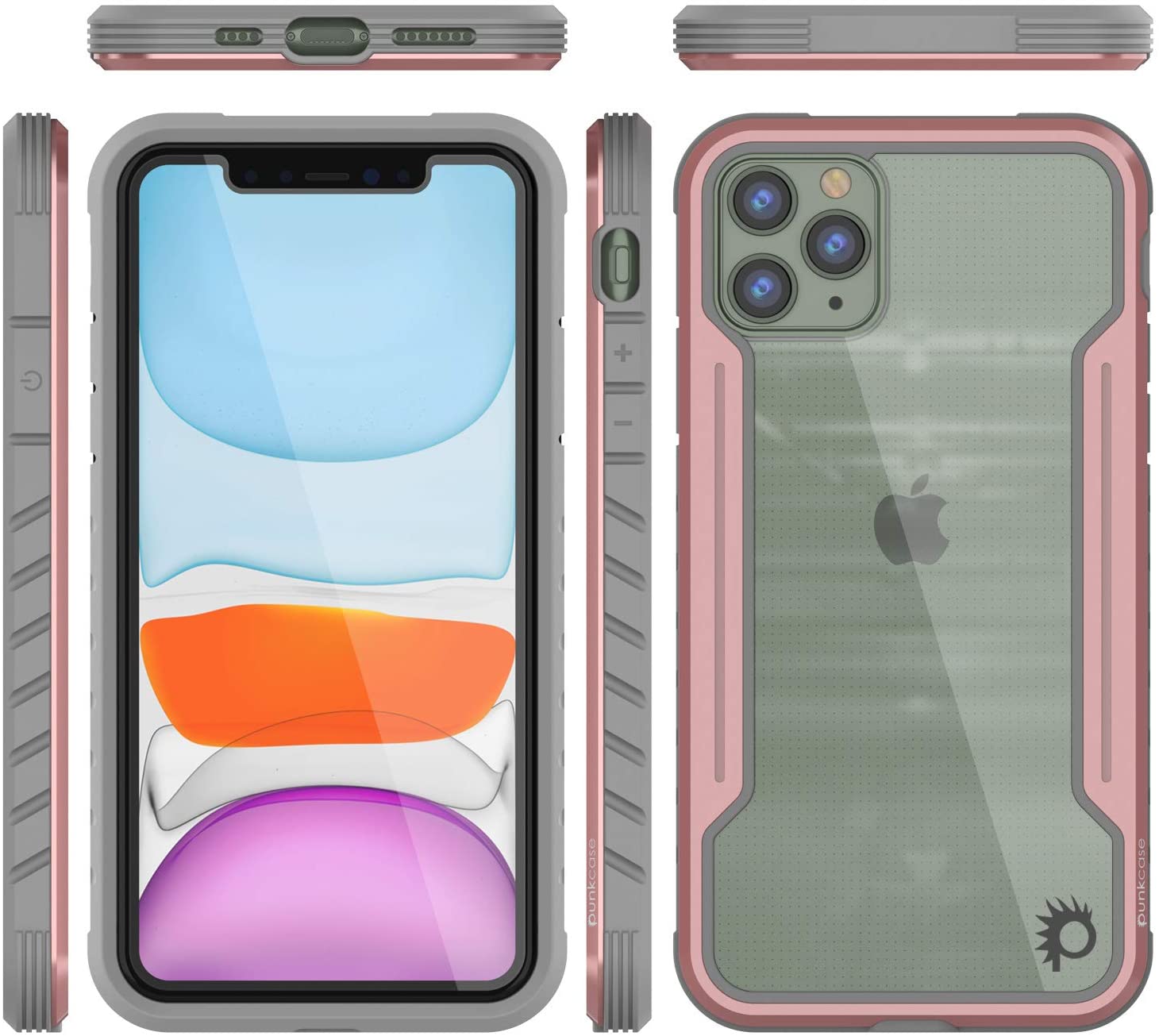 Capa de proteção Punkcase iPhone 11 Pro Max Ravenger de Grau Militar Multicamada [Ouro Rosa]