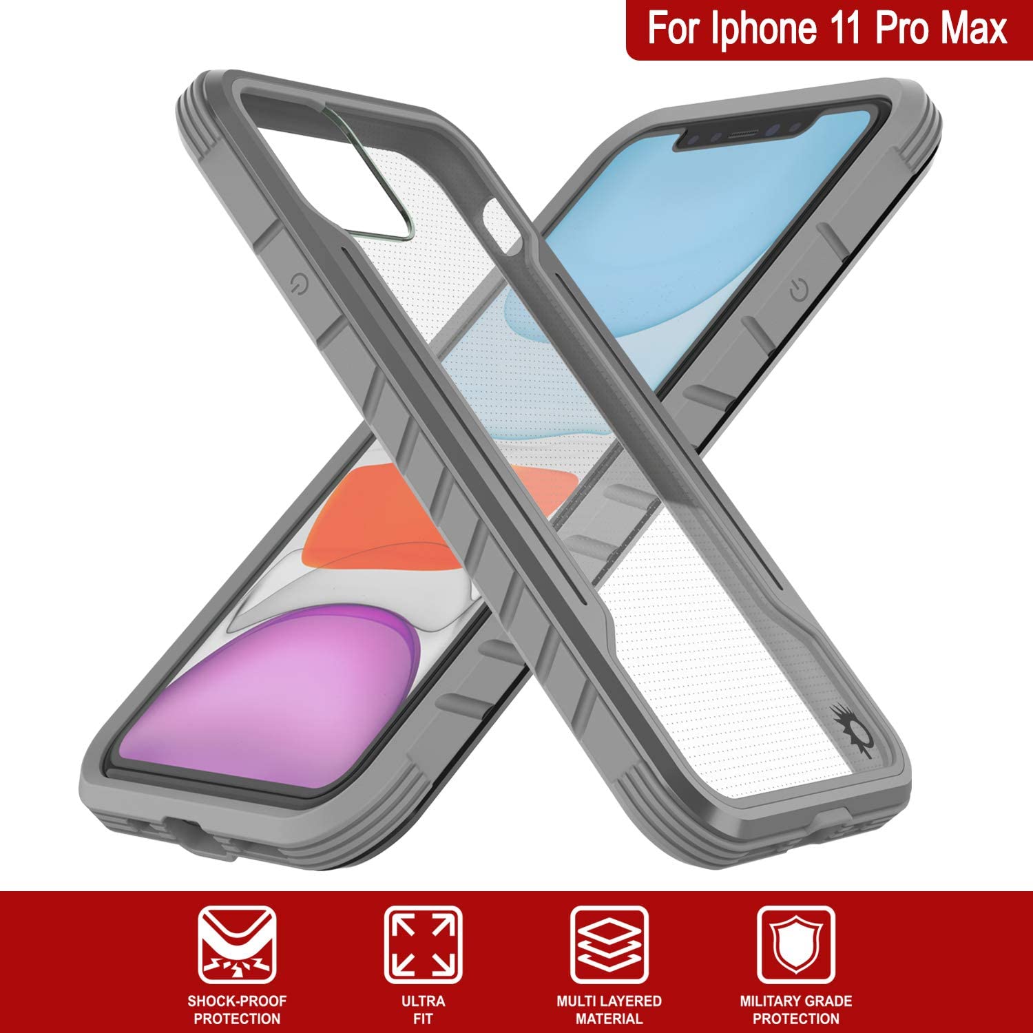 Capa Punkcase iPhone 12 Pro Max Ravenger Protetora Grau de Qualidade Militar de Múltiplas Camadas
