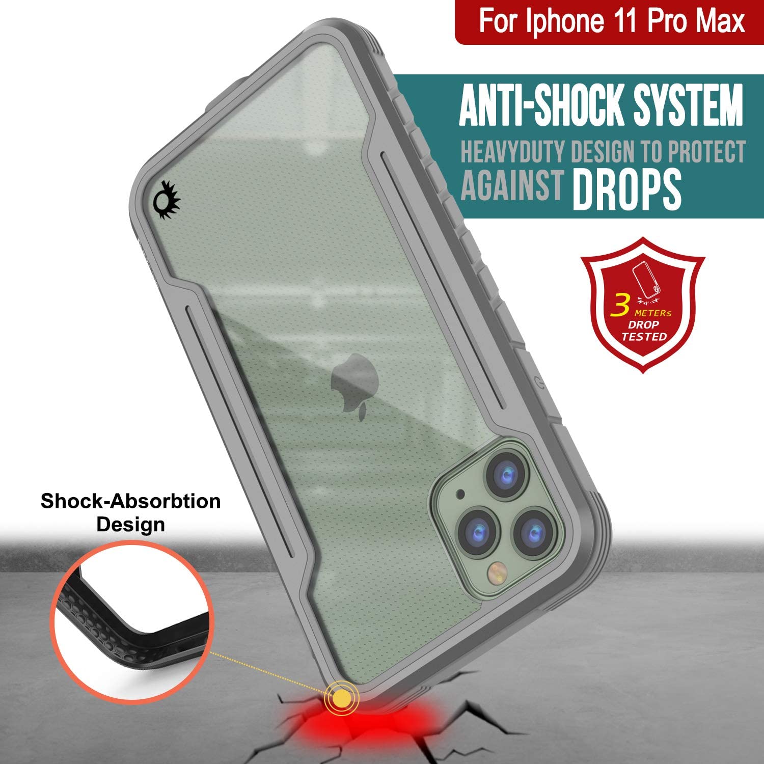 Capa Punkcase iPhone 12 Pro Max Ravenger Protetora Grau de Qualidade Militar de Múltiplas Camadas
