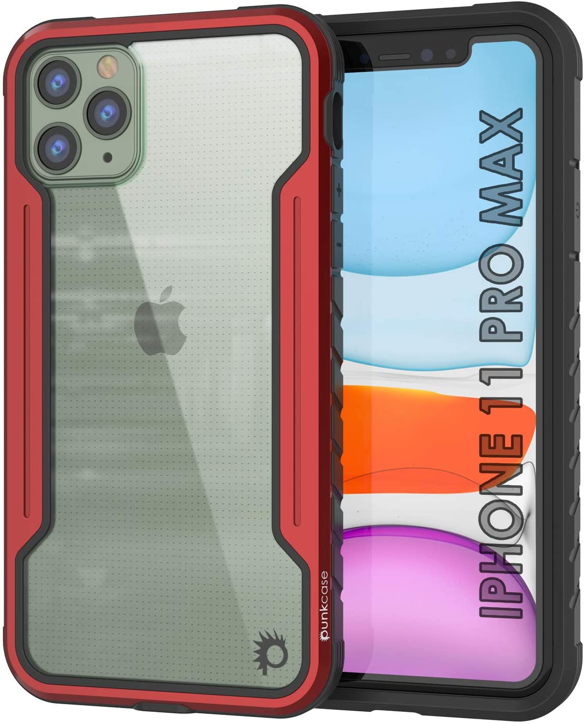 Capa Punkcase iPhone 12 Pro Max Ravenger Protetora de Grau Militar de Camadas Múltiplas [Vermelho]