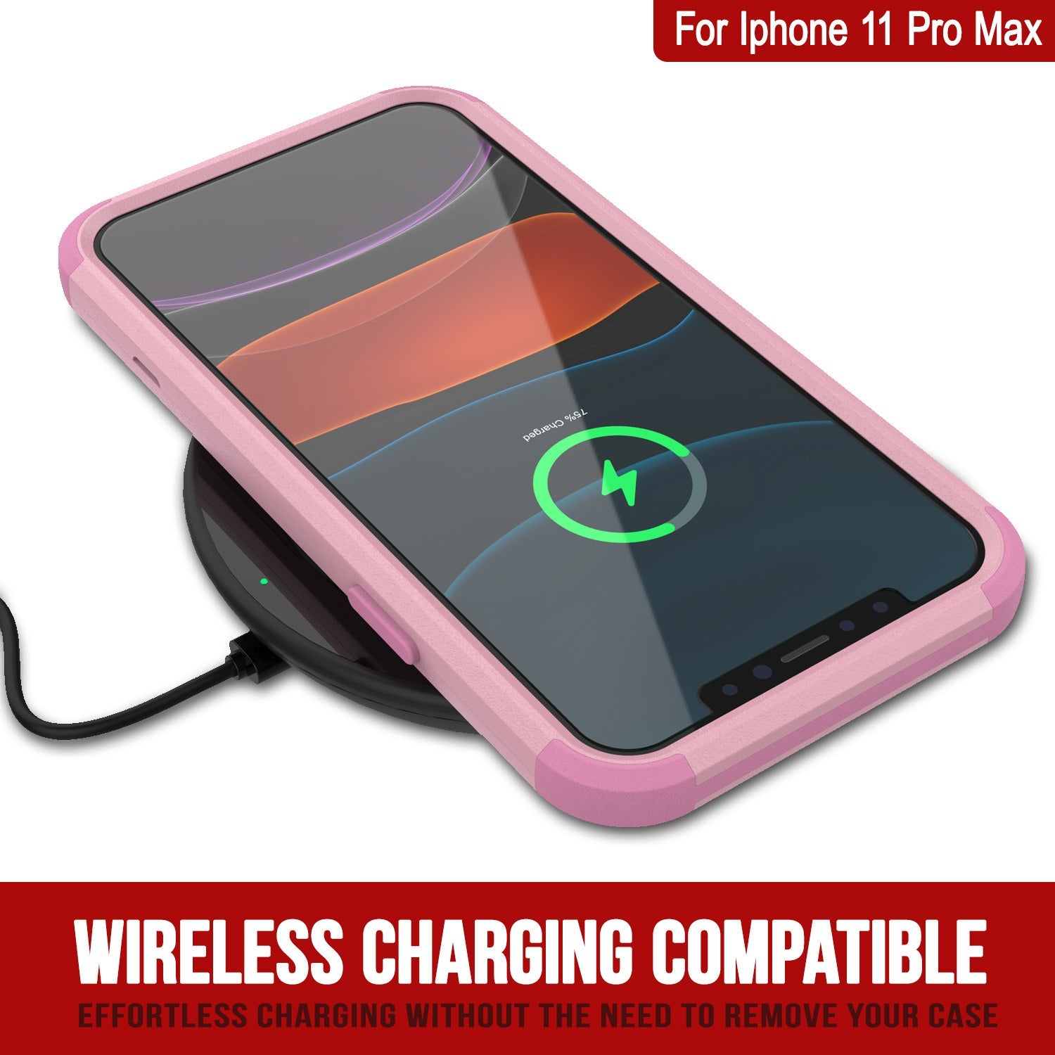 Punkcase for iPhone 11 Pro Max Belt Clip Multilayer Holster Case [Patron Series] [Pink]