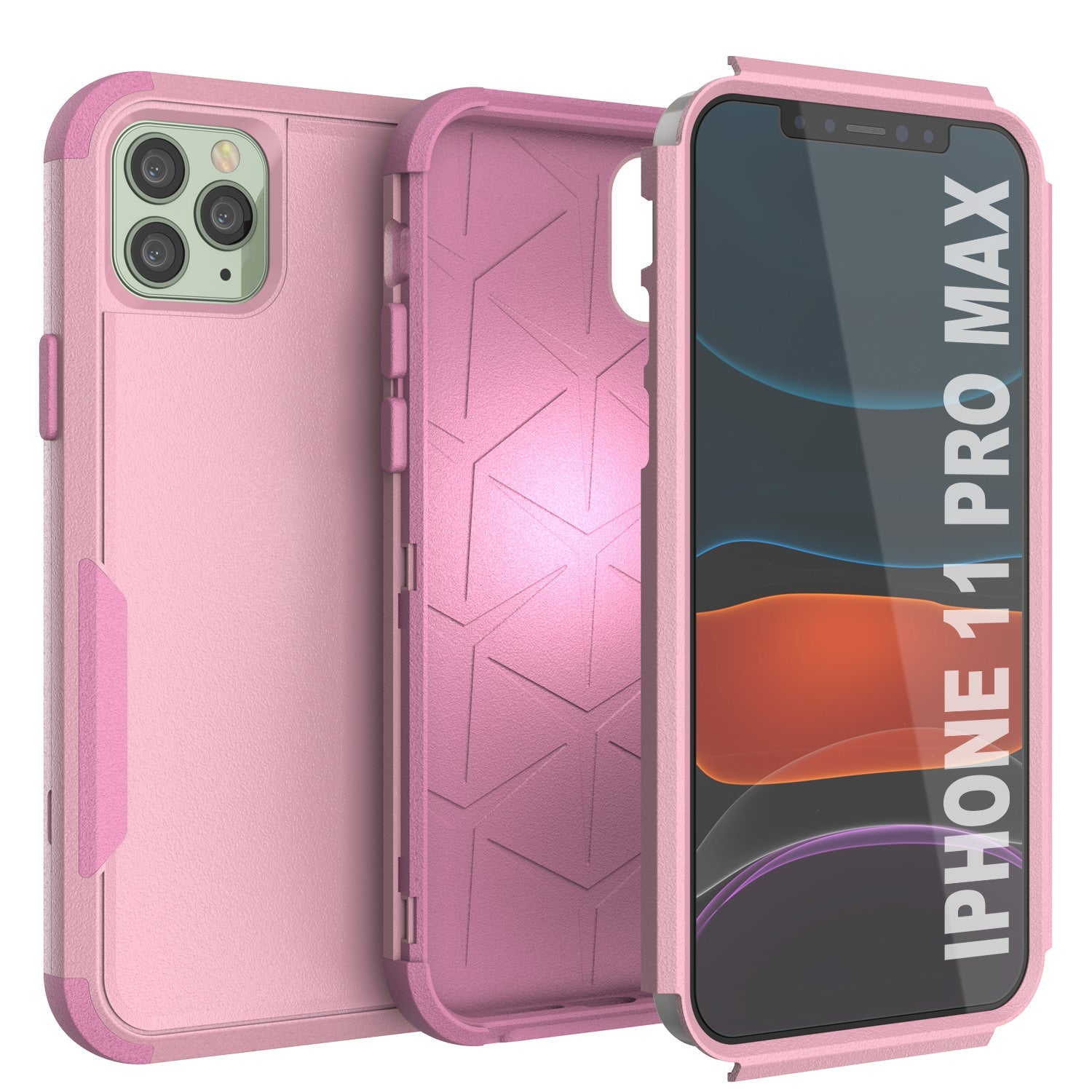 Punkcase for iPhone 11 Pro Max Belt Clip Multilayer Holster Case [Patron Series] [Pink]