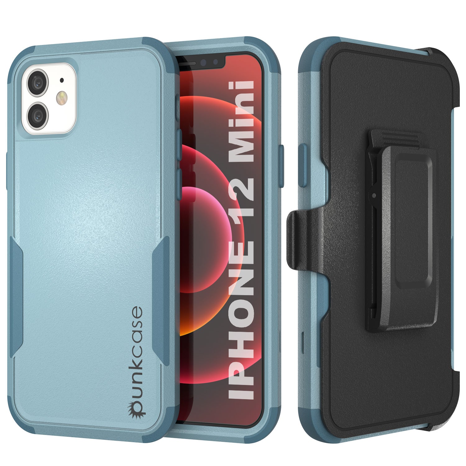 Punkcase para iPhone 12 Mini clipe de cinto estojo multilayer holster [Série Patron] [Menta]