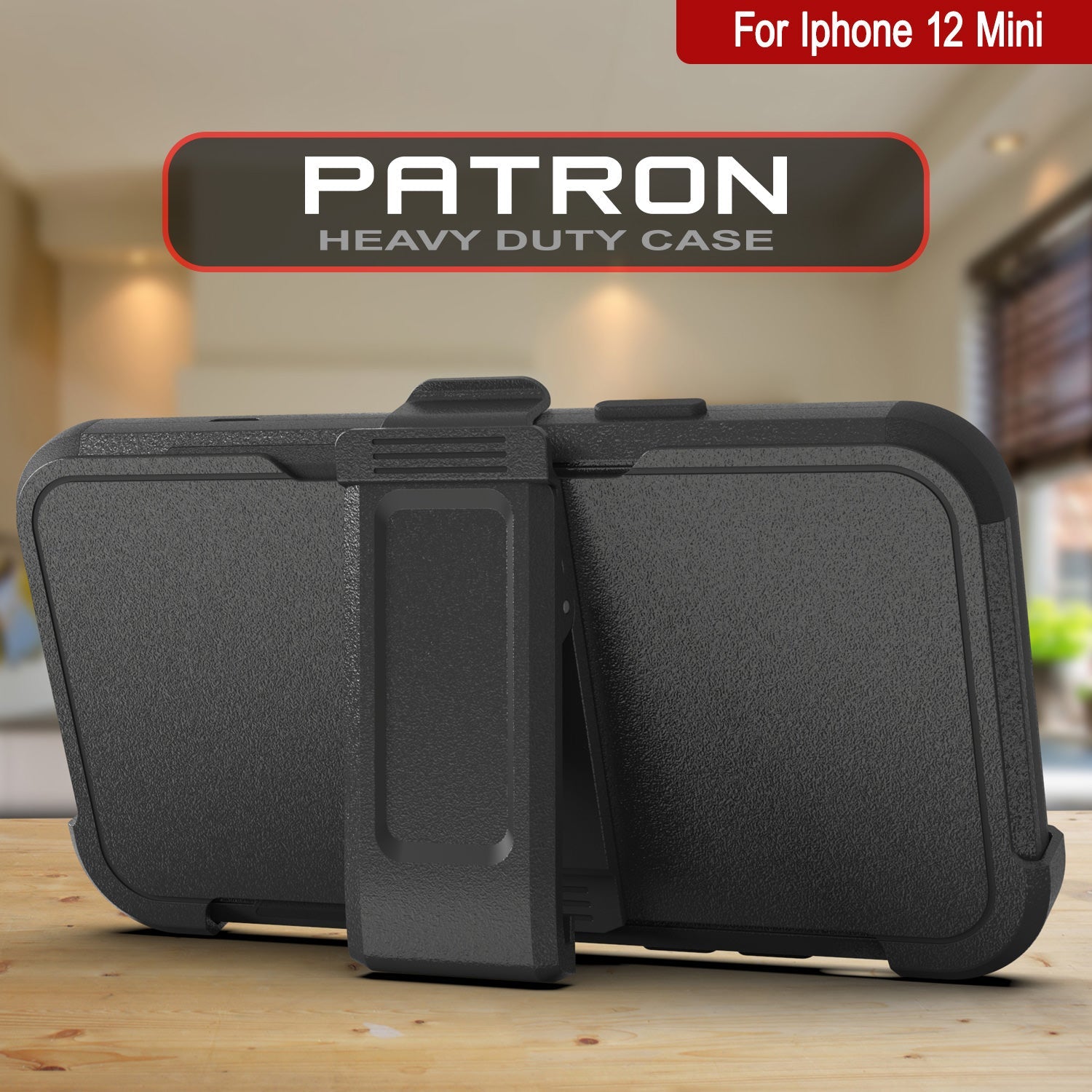 Punkcase for iPhone 12 Mini Belt Clip Multilayer Holster Case [Patron Series] [Black] (Color in image: Pink)