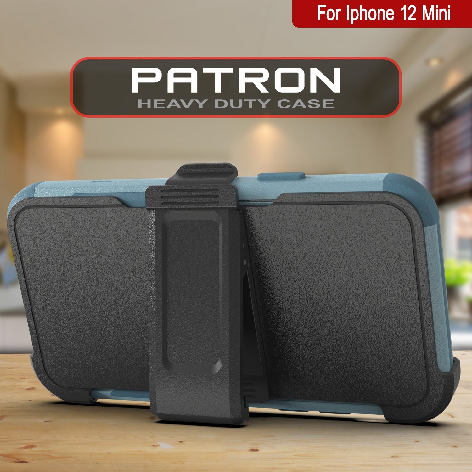 Punkcase for iPhone 12 Mini Belt Clip Multilayer Holster Case [Patron Series] [Mint] (Color in image: Navy)