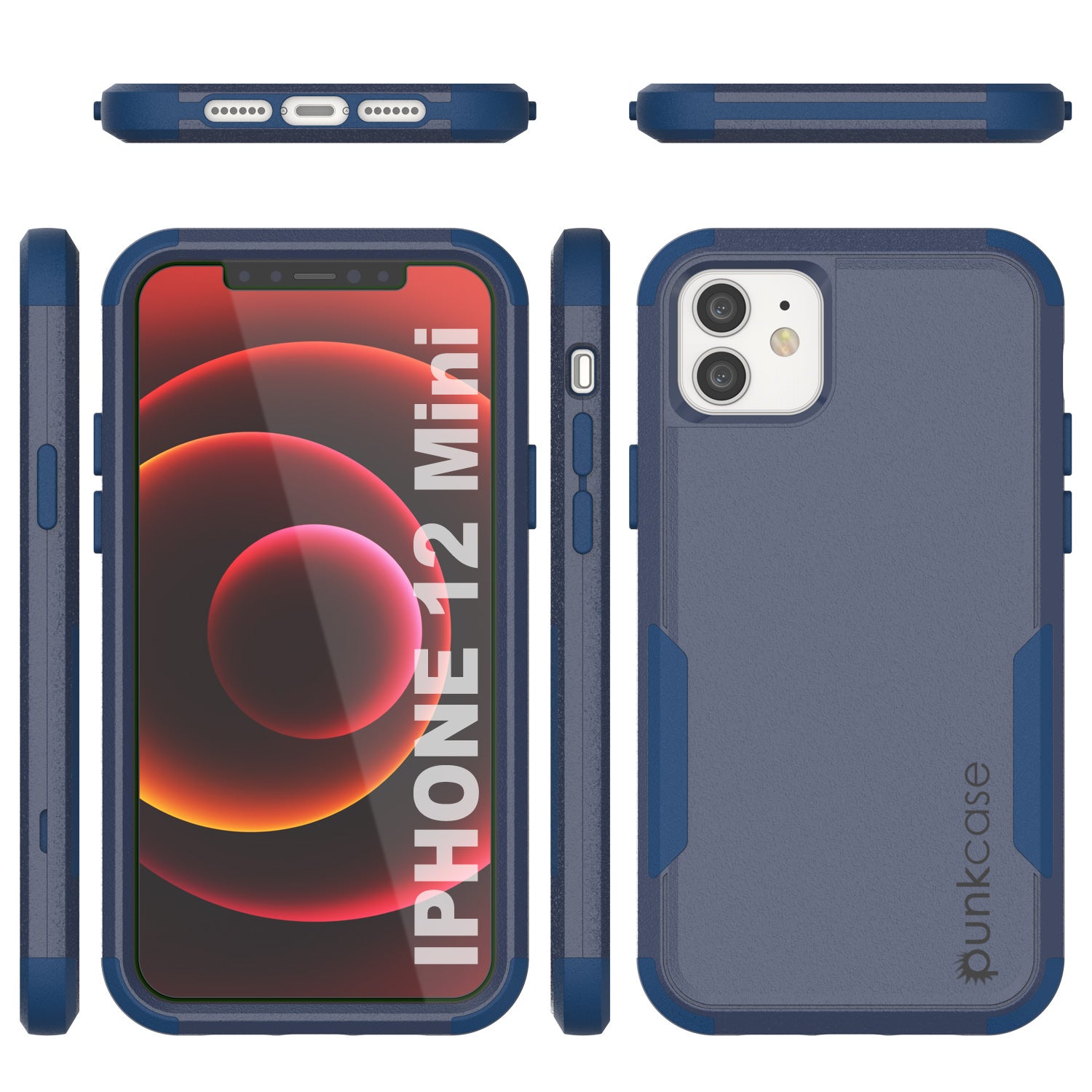 Punkcase for iPhone 12 Mini Belt Clip Multilayer Holster Case [Patron Series] [Navy] (Color in image: Mint-Pink)